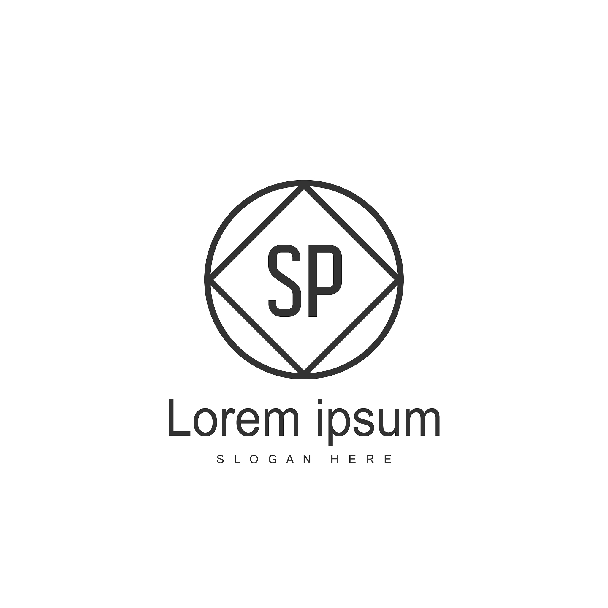 initial letter sp logo template minimalist letter