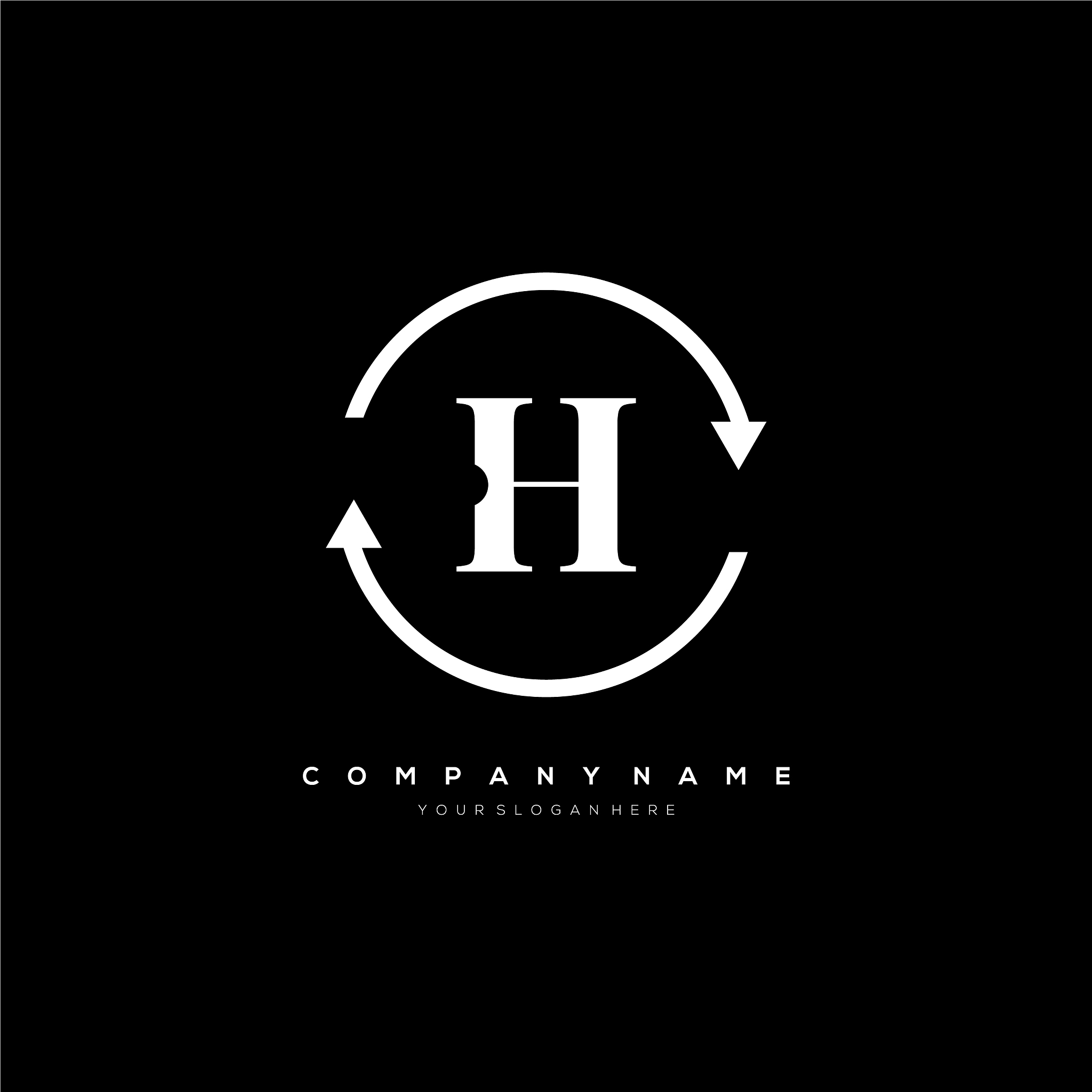 h letter logo template