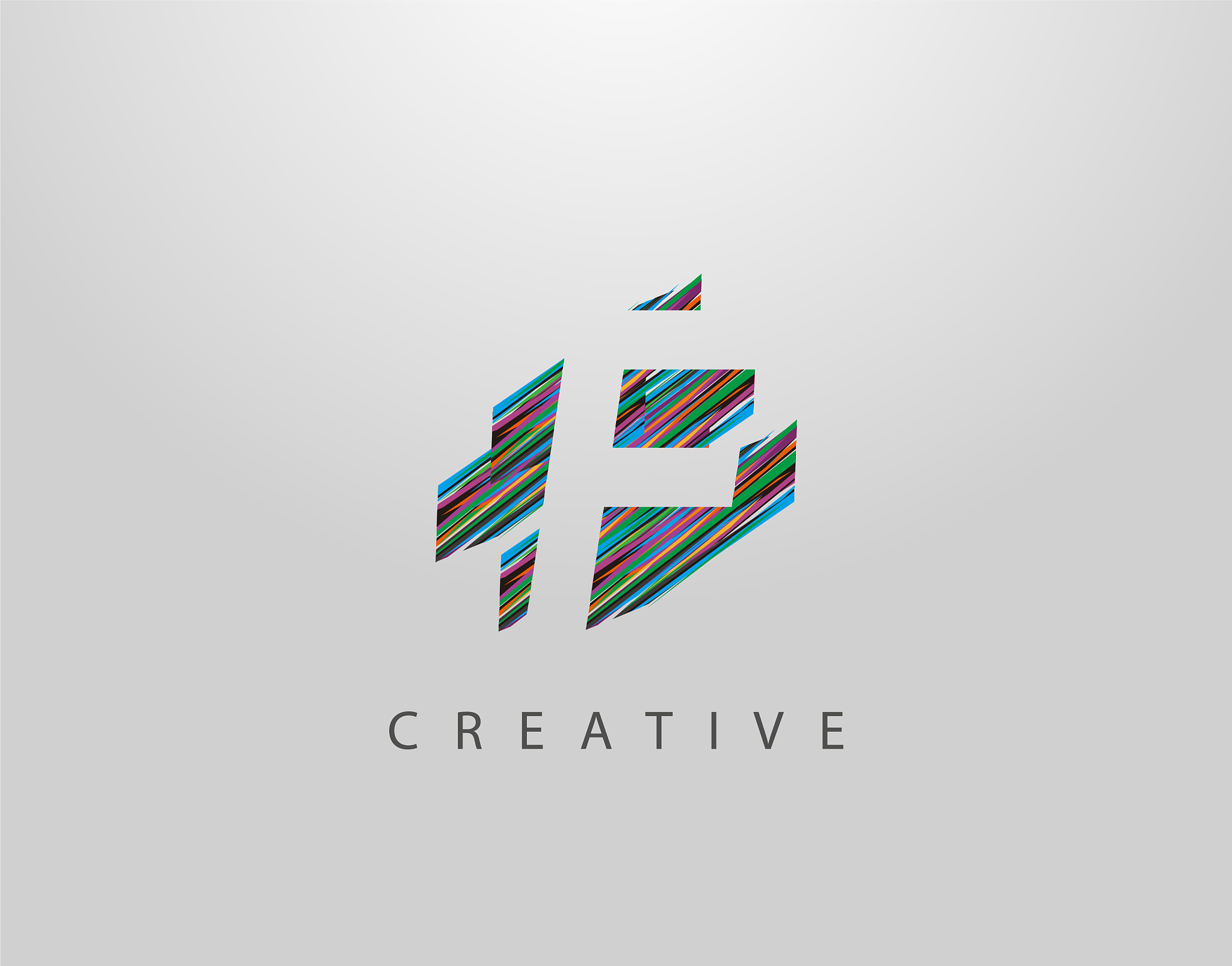 creative f letter logo modern abstract geometric