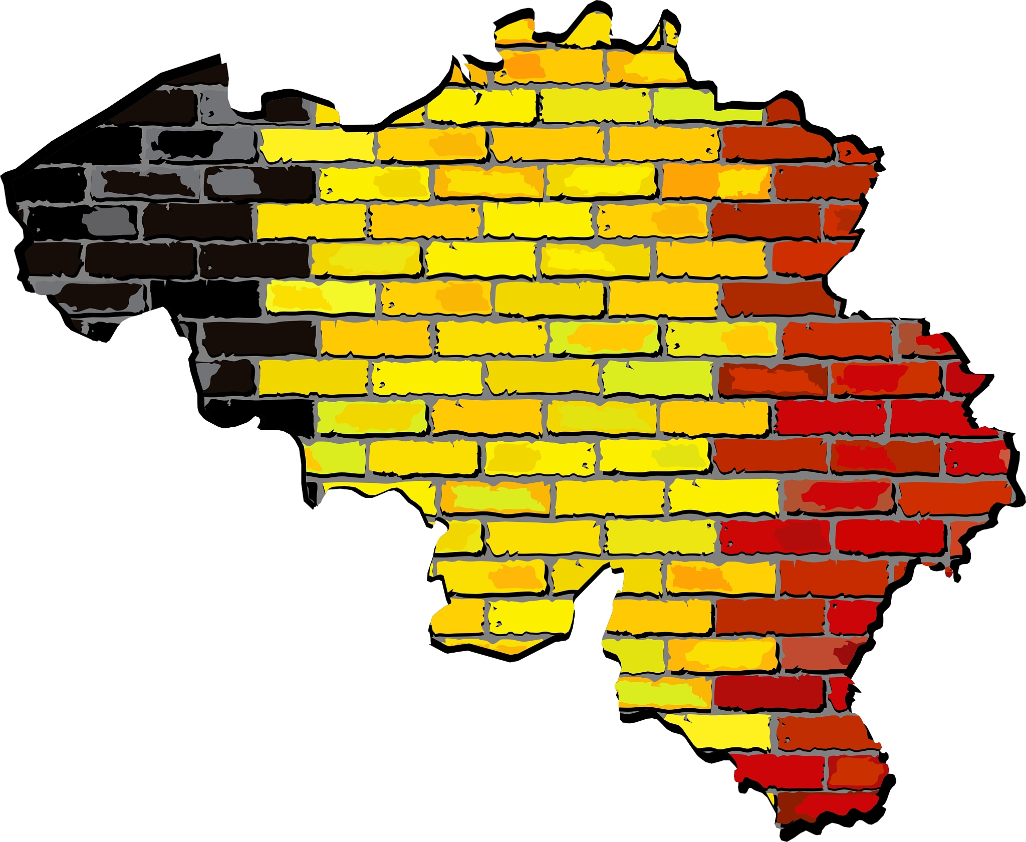 belgium map on a brick wall