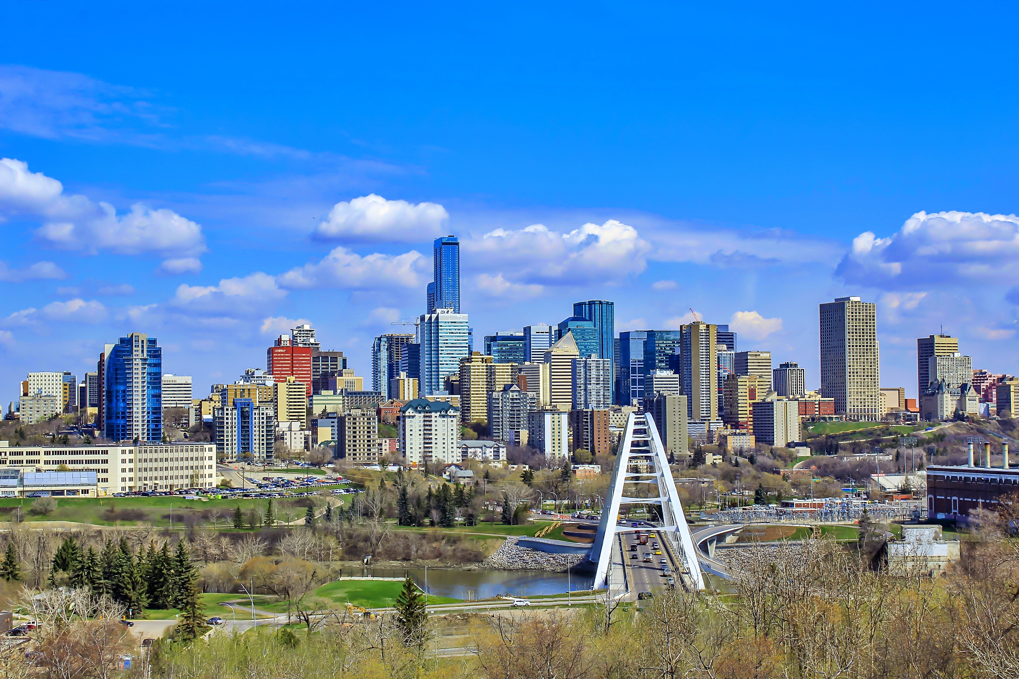 panoramic vibrant skyline