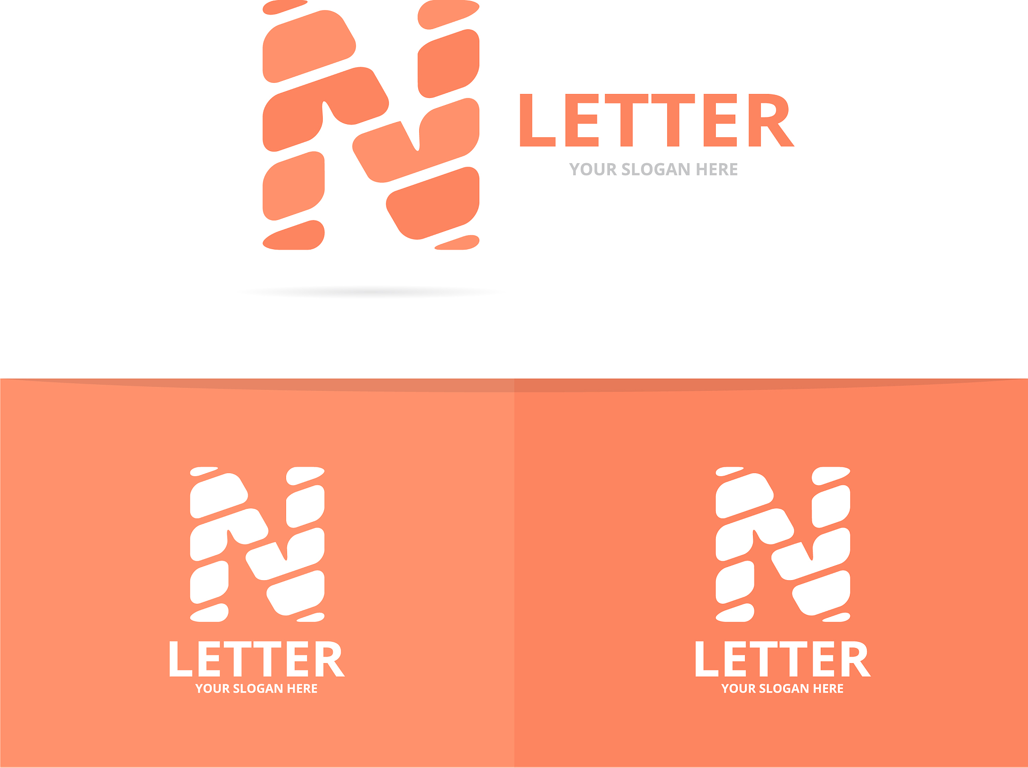 unique letter n logo design template