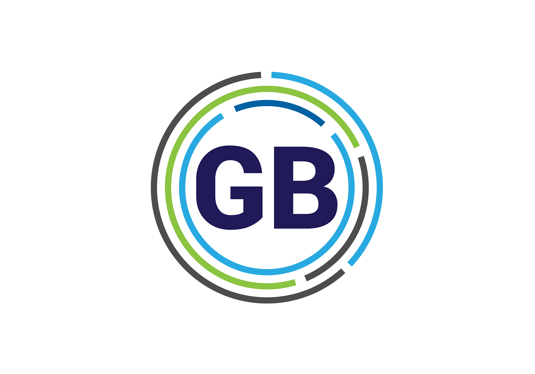 initial monogram letter gb logo design template