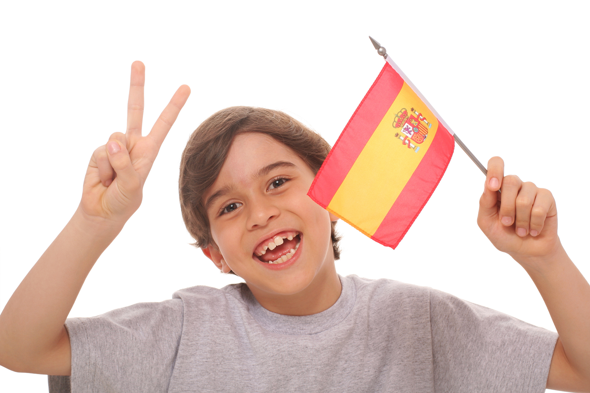 kid with flag of spain