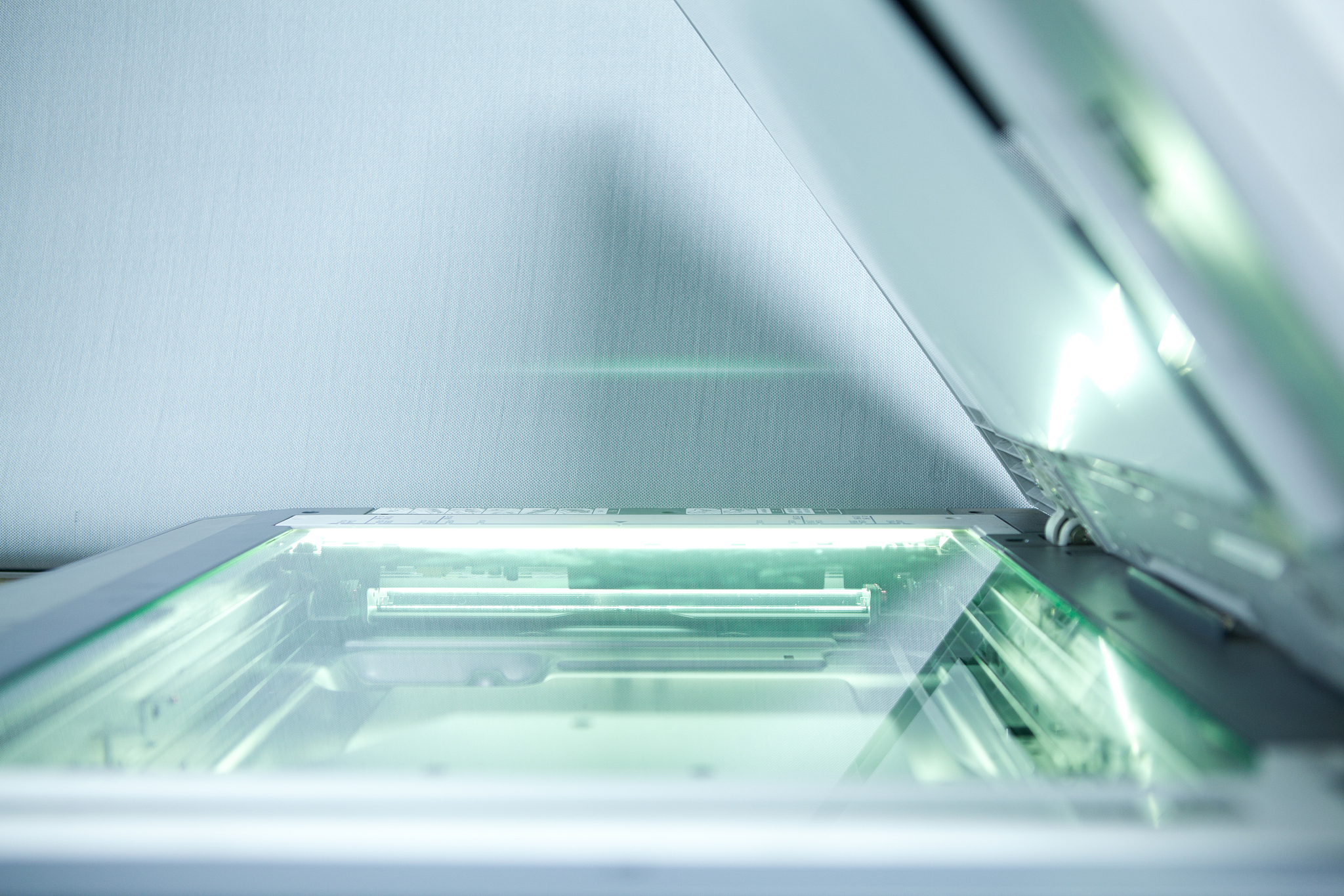 copier with a bright light inside