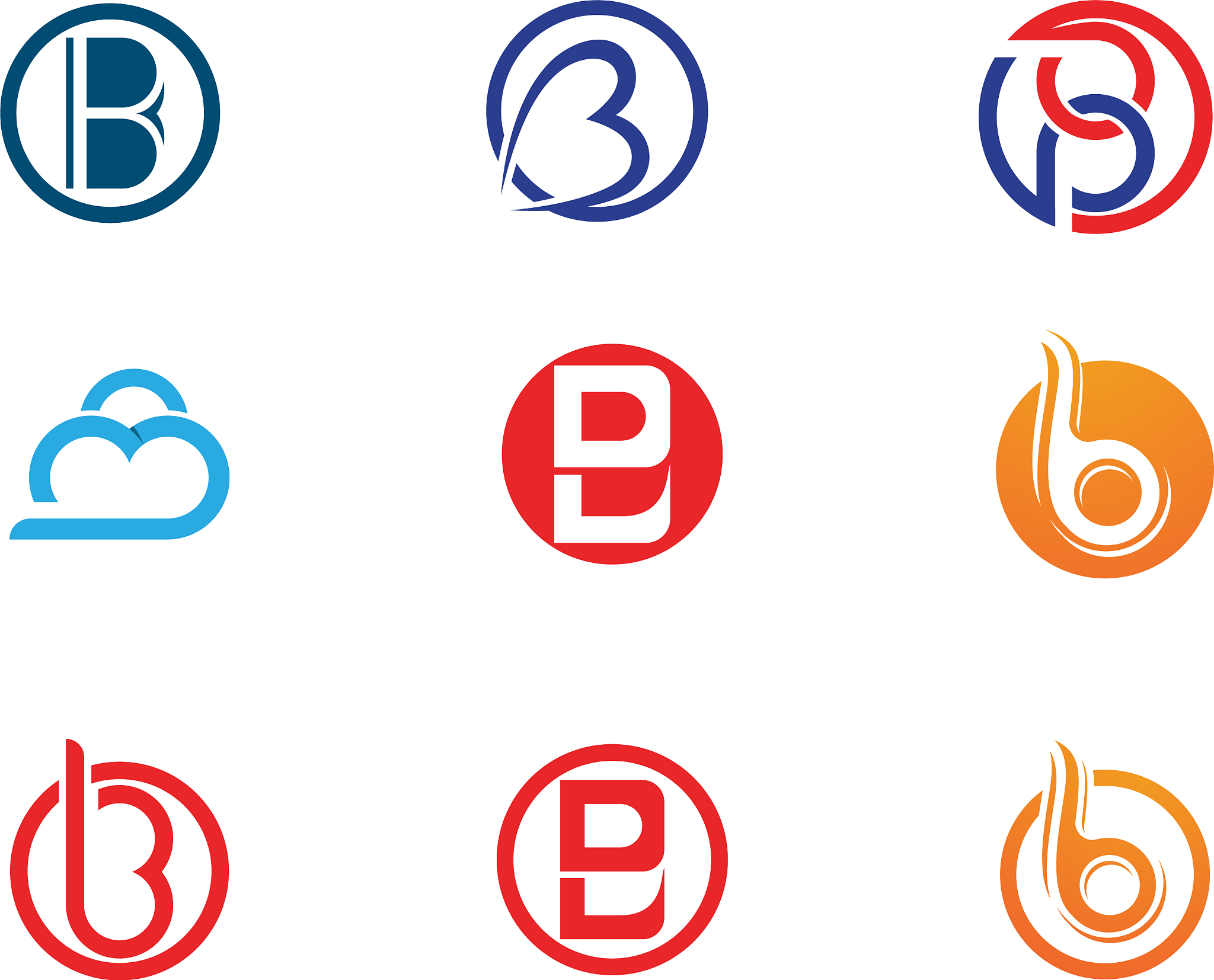 b letter icon design