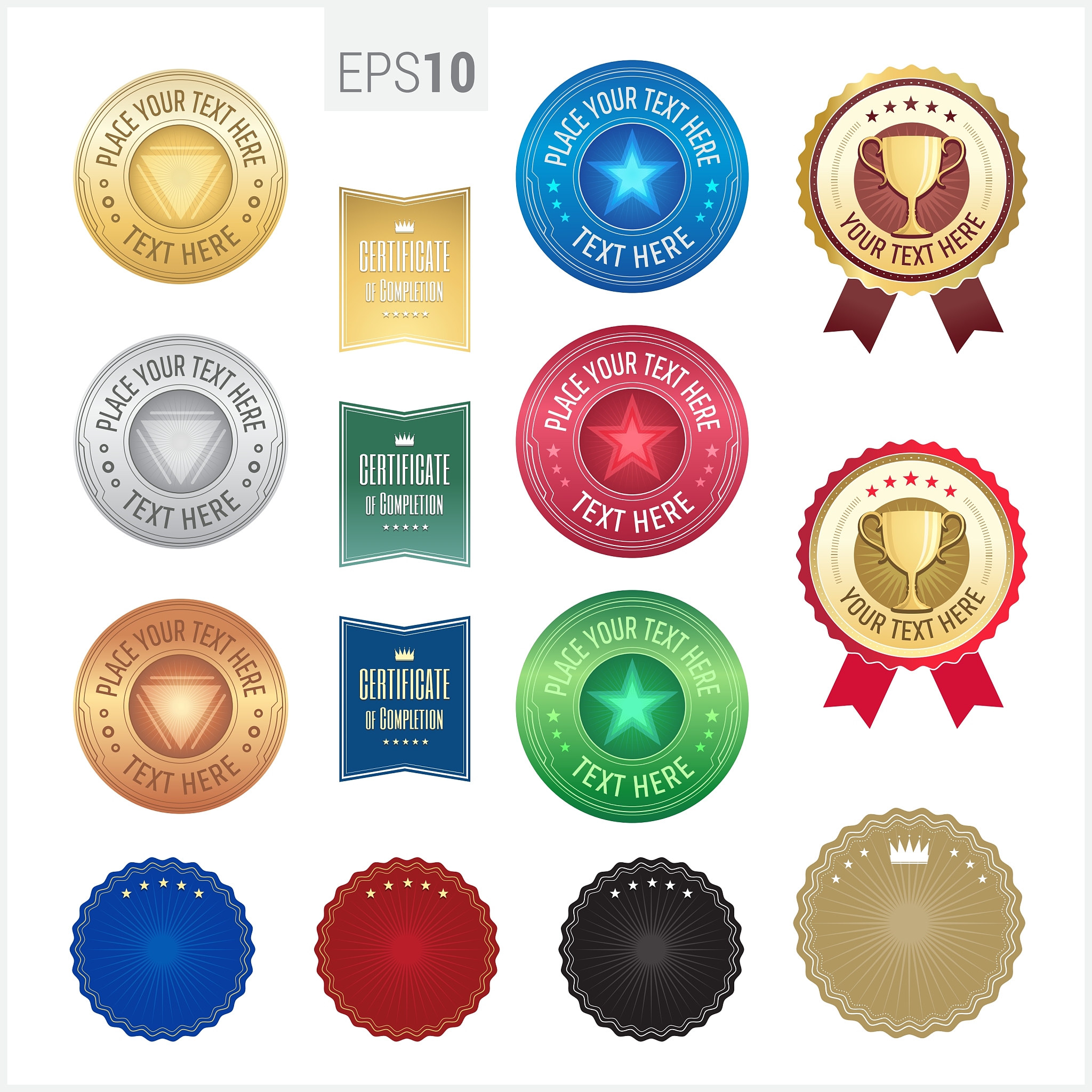set of premium quality guarantee badge and label