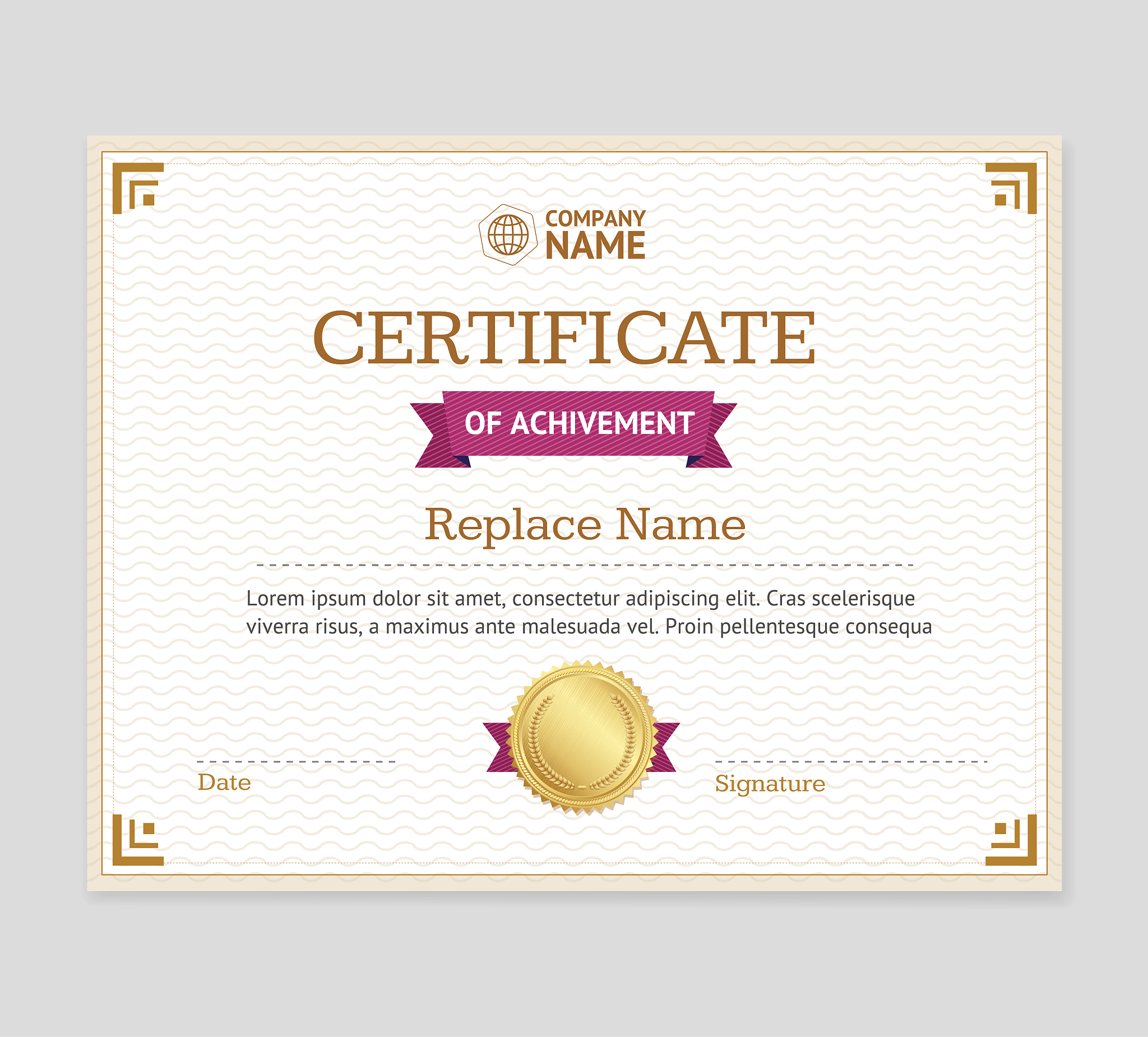 certificate of achievement template. vector