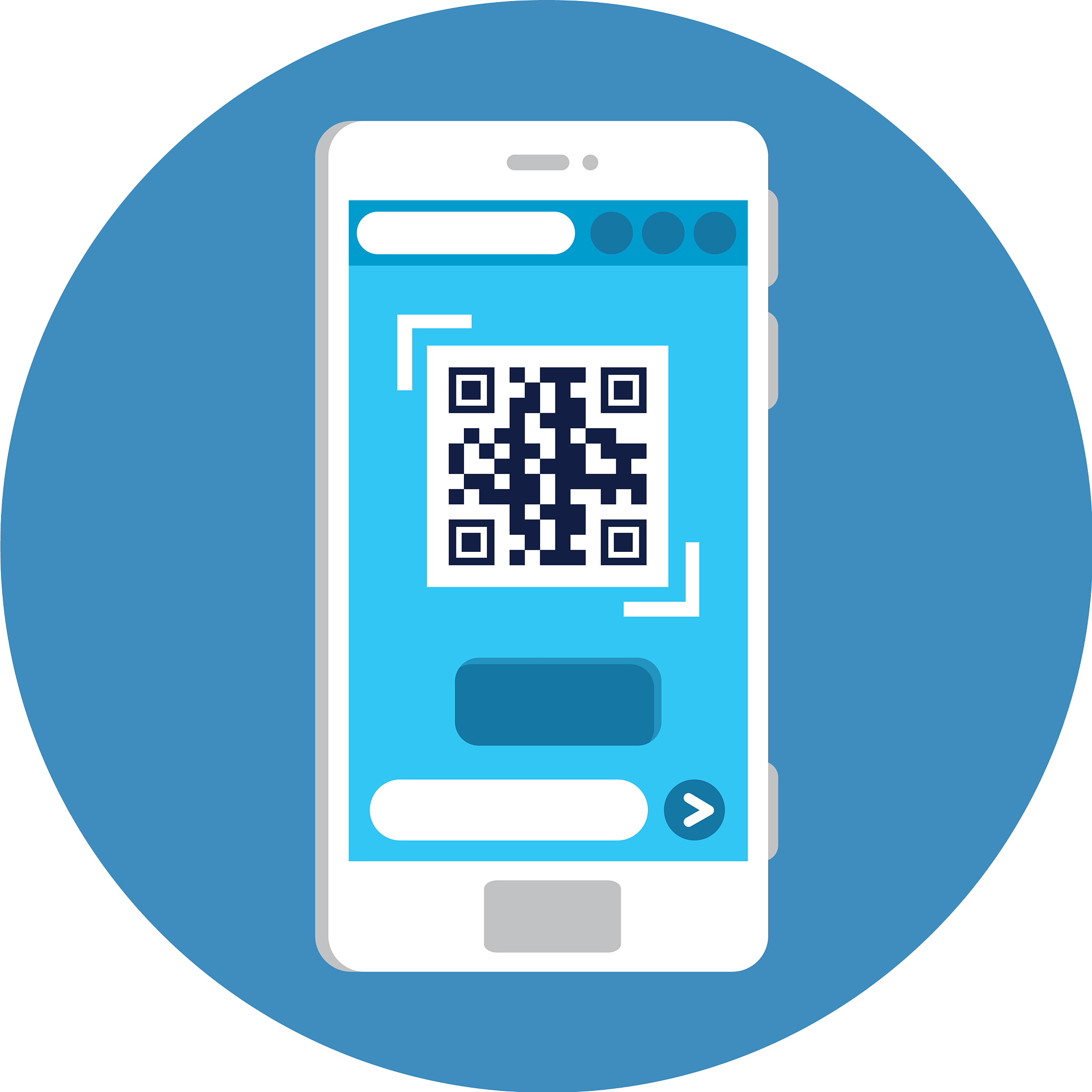 qr code inside smartphone design