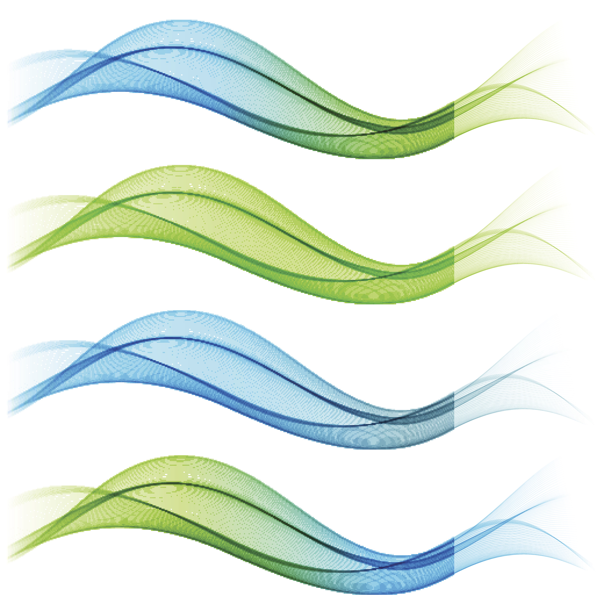 set of abstract waves. vector illustration