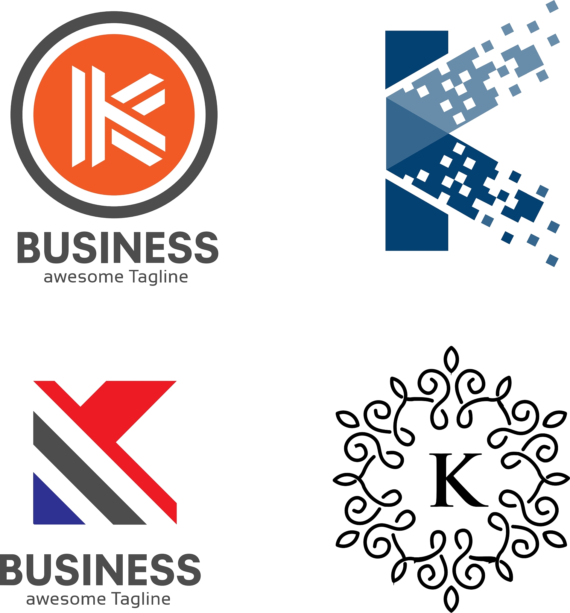 letter k logo set