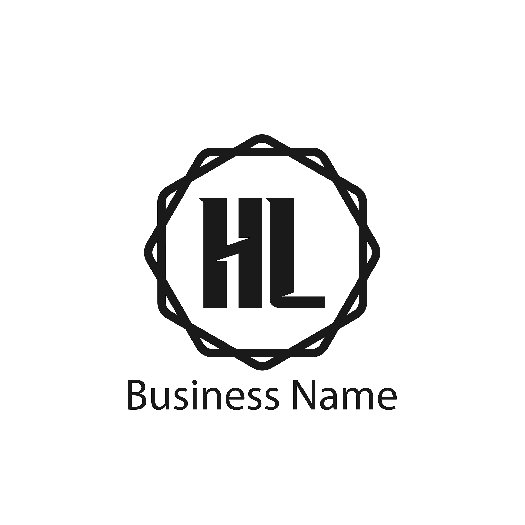 initial letter hl logo template design
