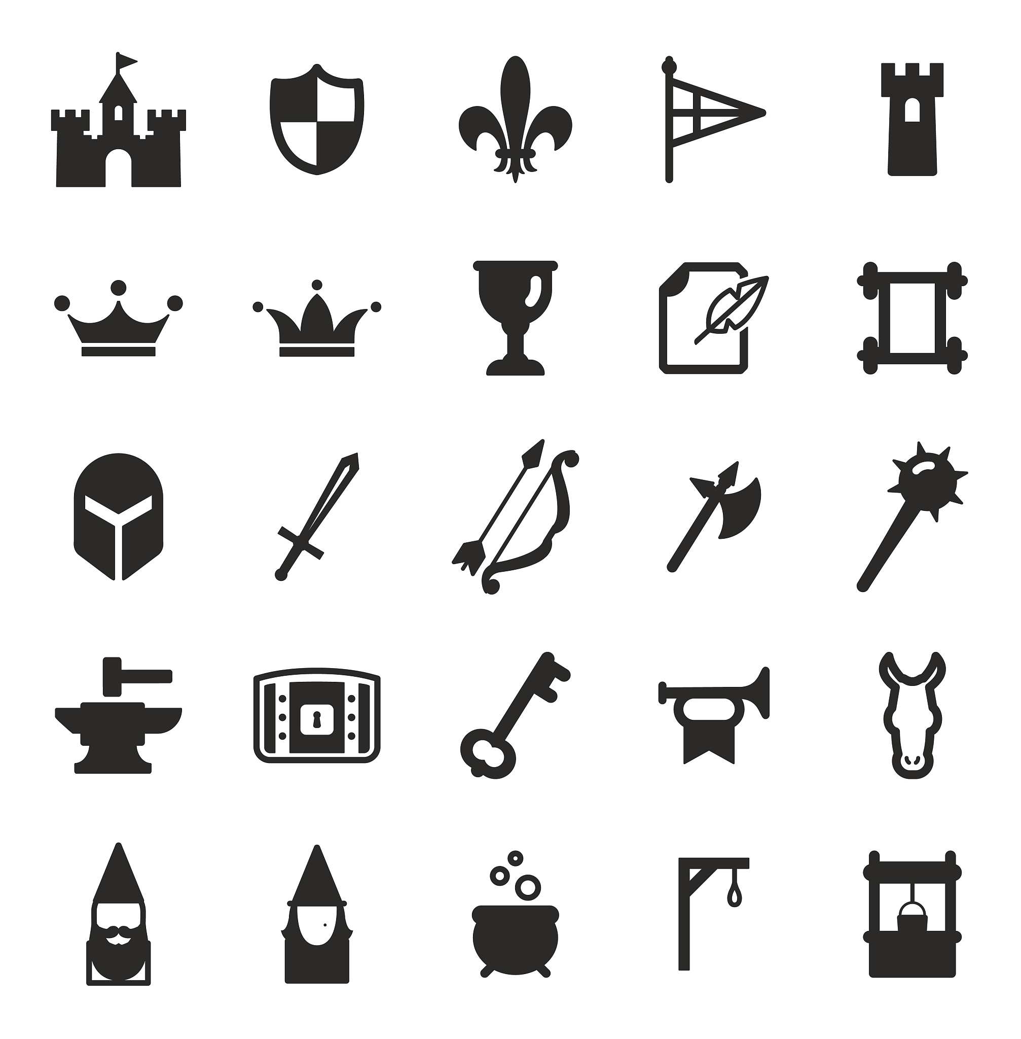 medieval castle icons