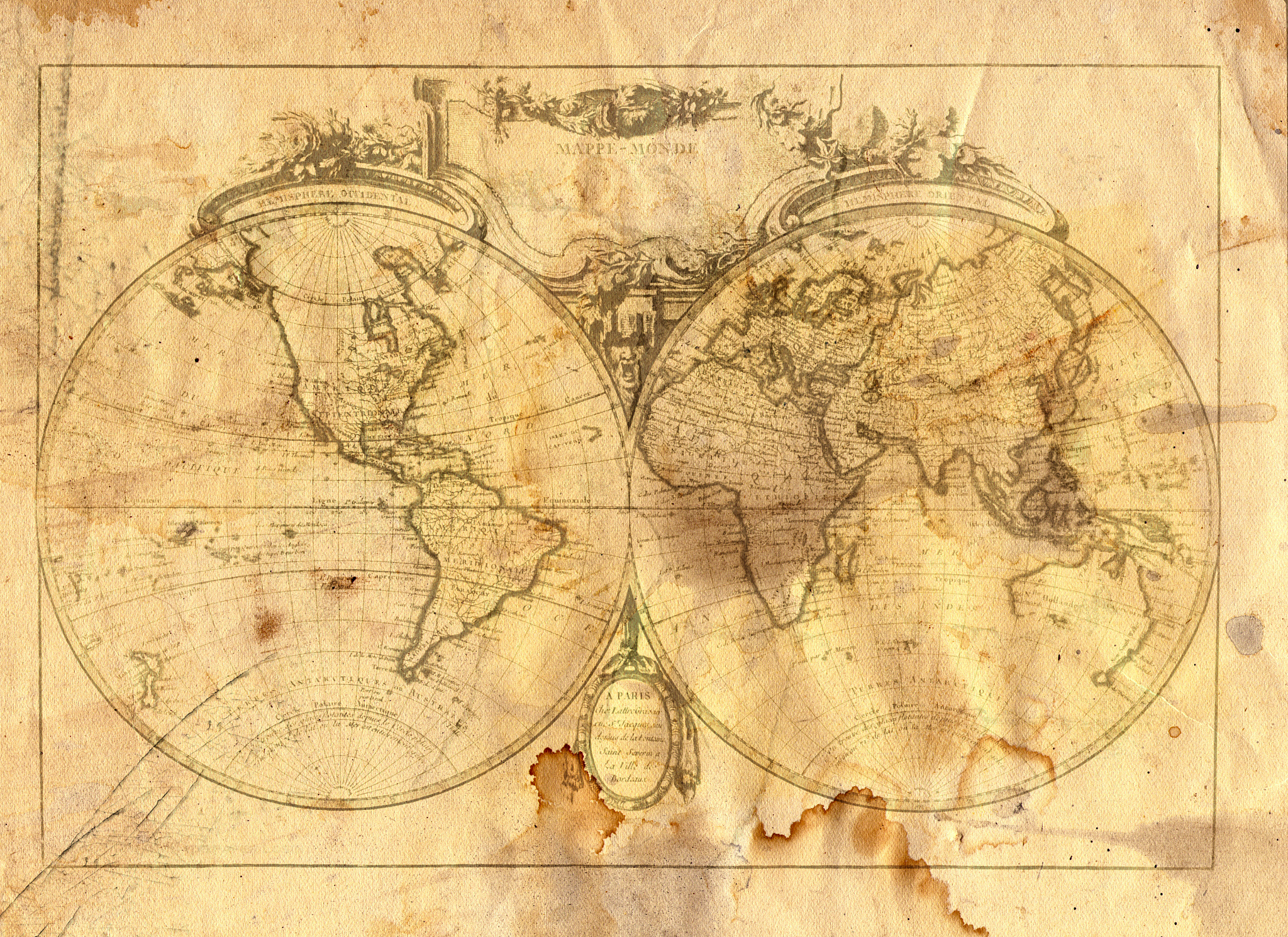 vintage map of the world