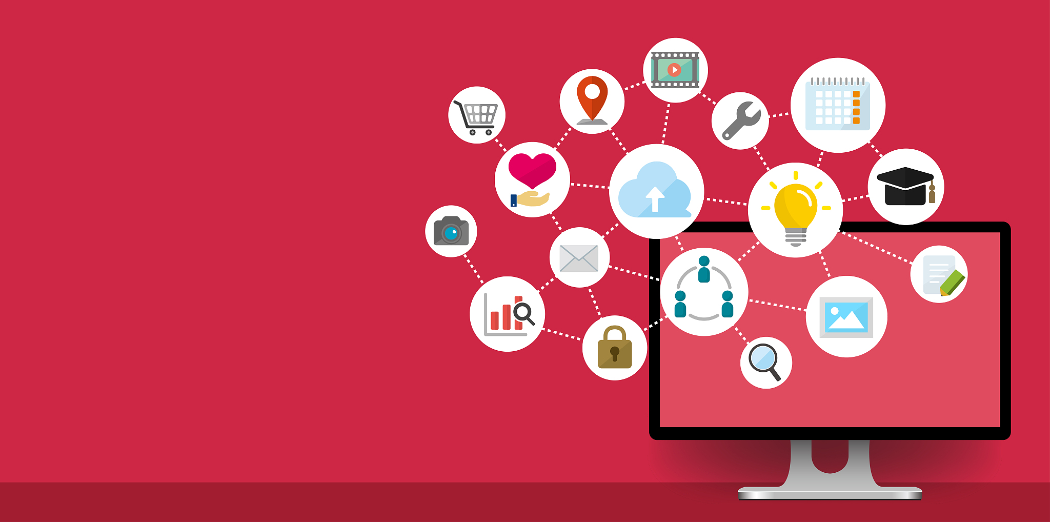 flat web banner illustration for business , technology, internet