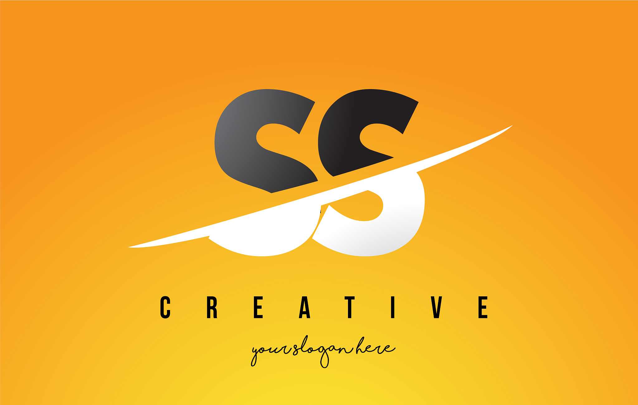 ss s s letter modern logo design with yellow