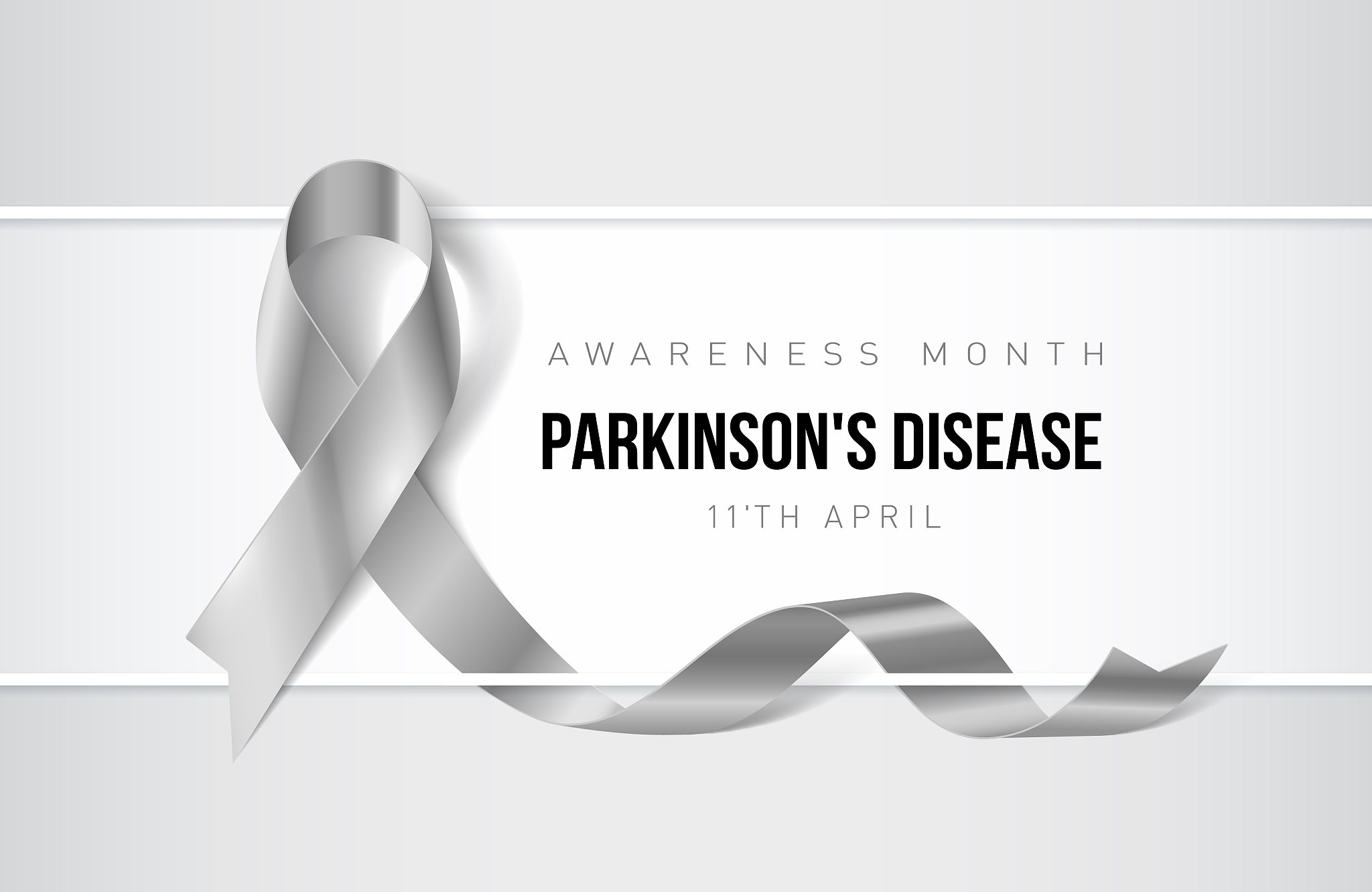 banner with parkinsons disease awareness realistic ribbon.