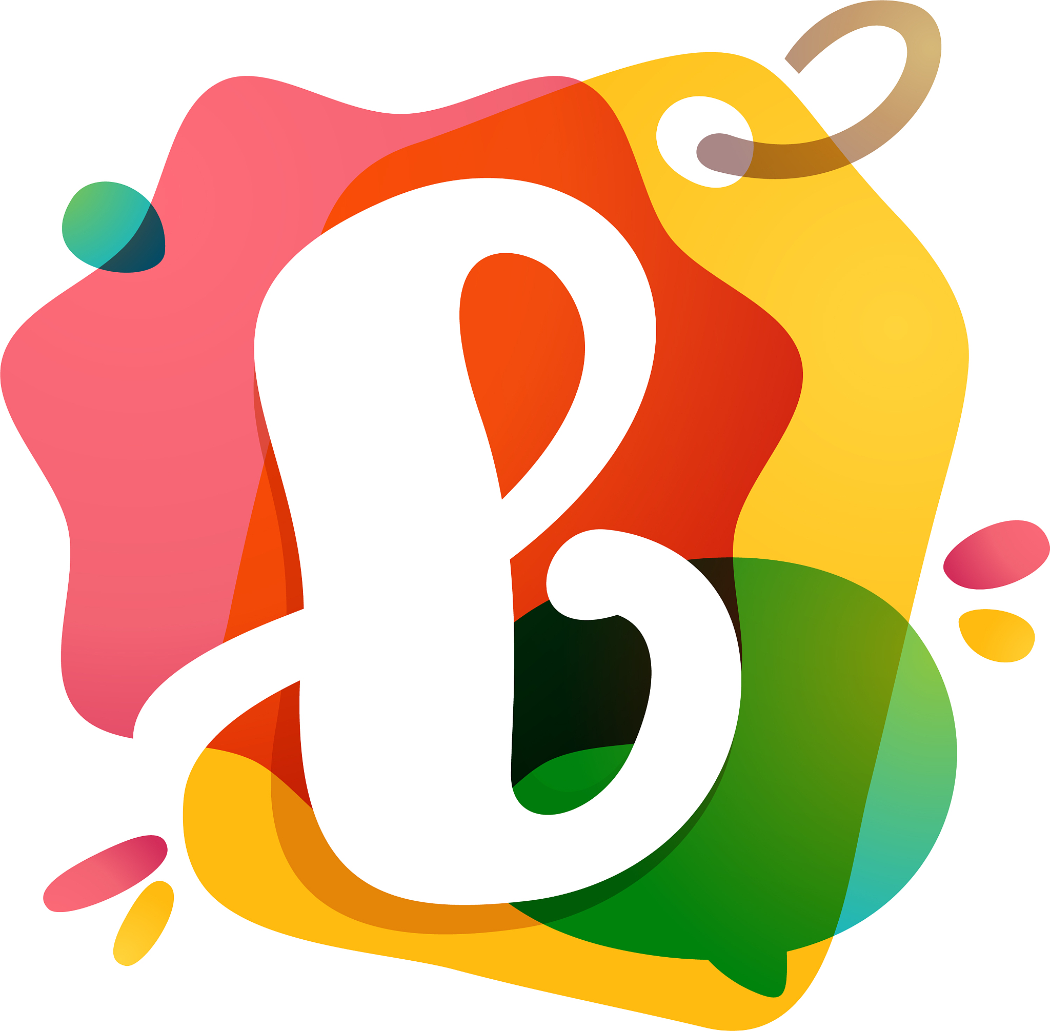 b letter logo with sale tag icon watercolor