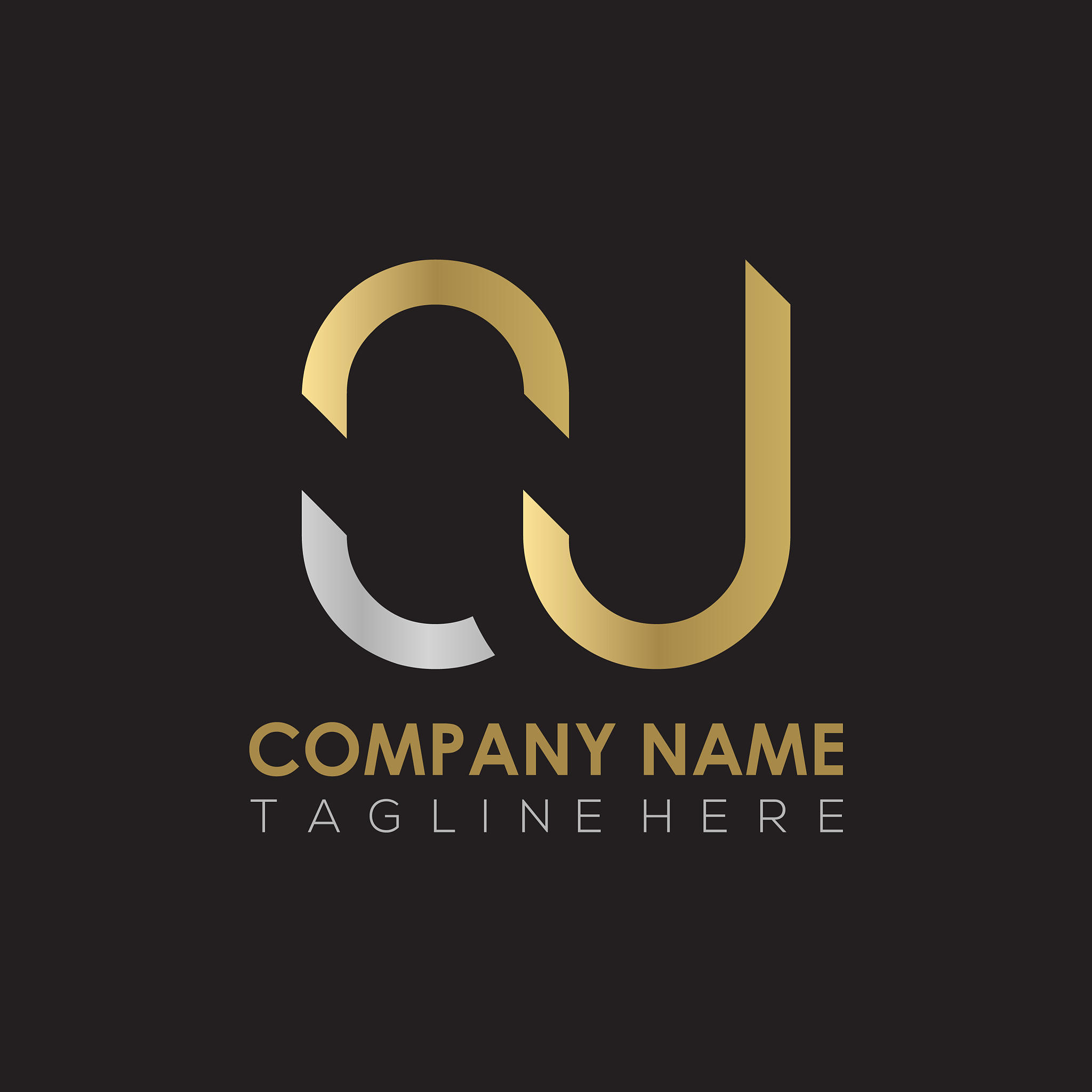 initial simple letter oj logo design template