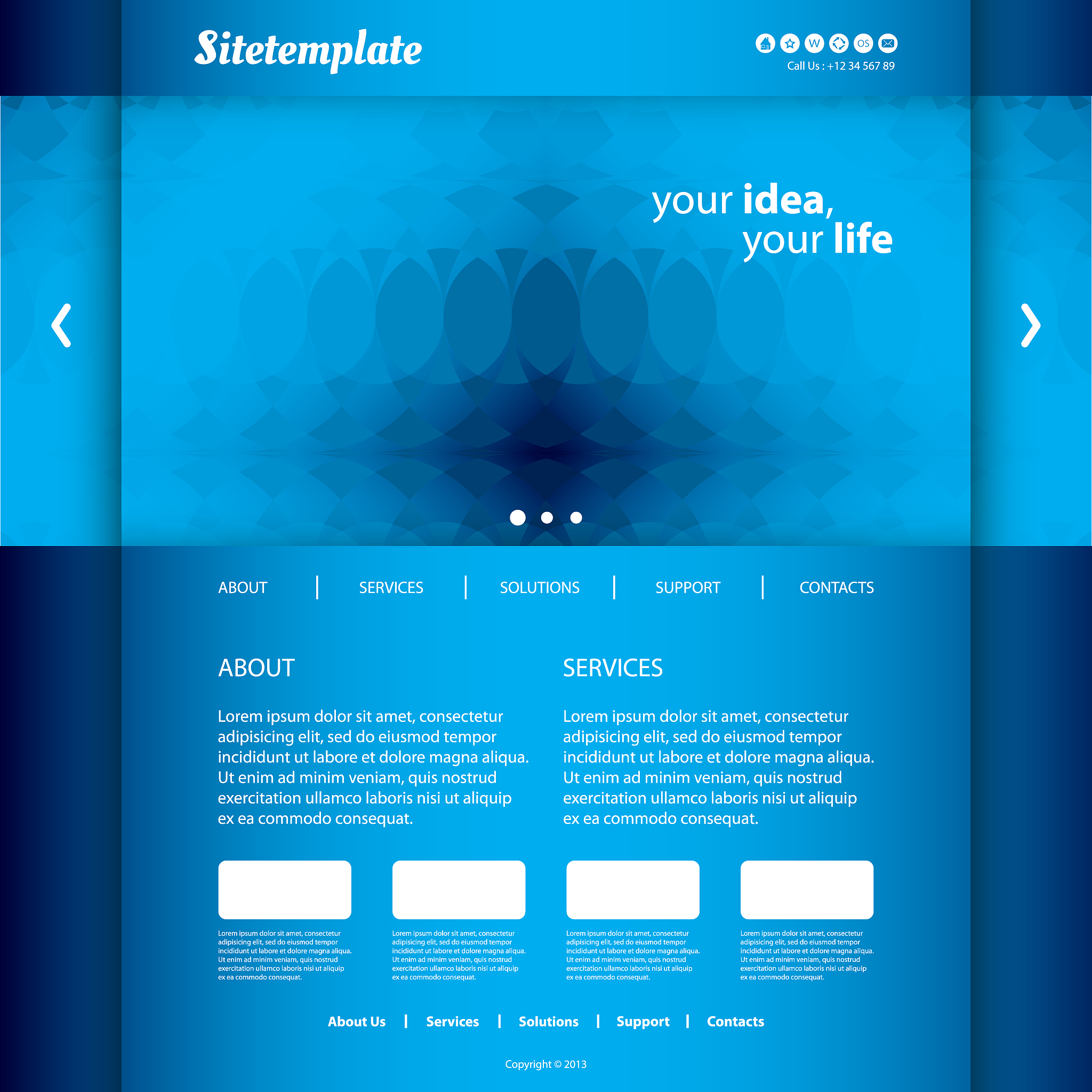 one page website template