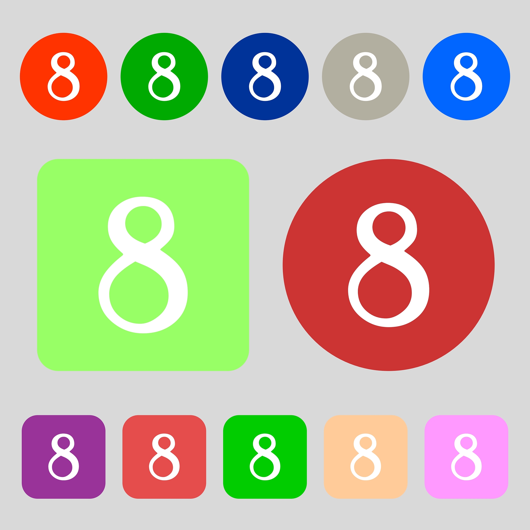 标志,数字<strong>8</strong>,图标,数字12,按钮,平坦的,几何形状,概念,品牌名称