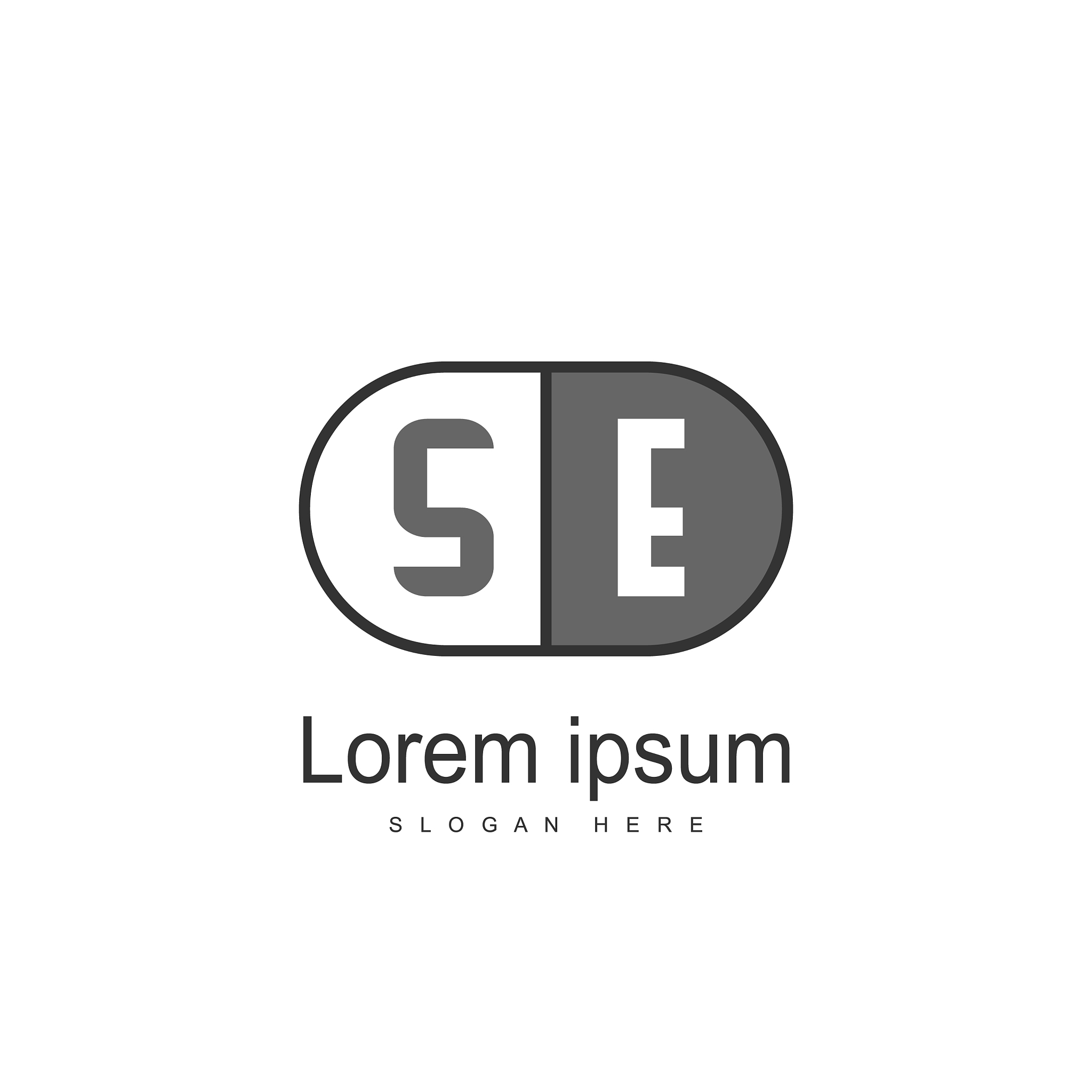 se letter logo design initial se logo template