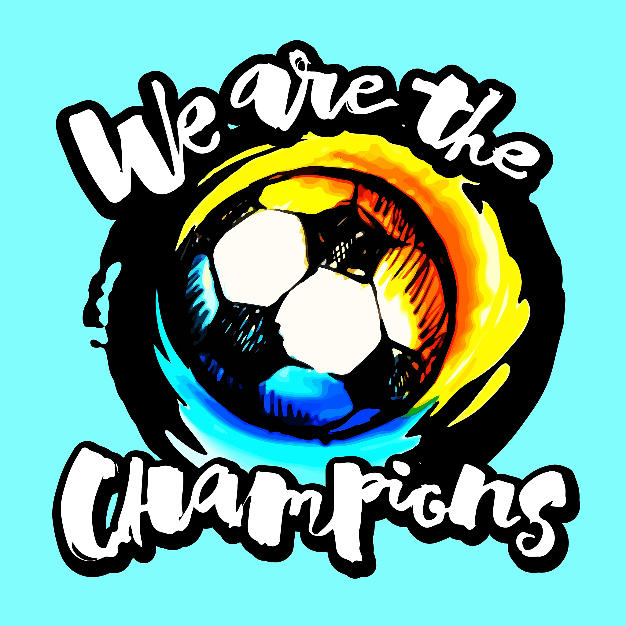soccer ball grunge lettering style motivation