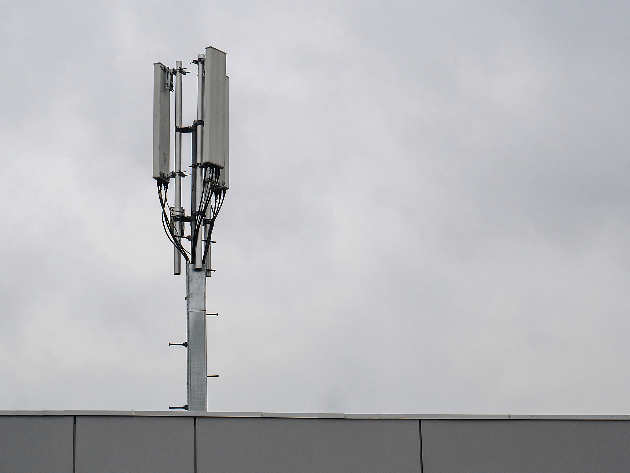 telecommunication tower with antennas 3g, 4g cellular.