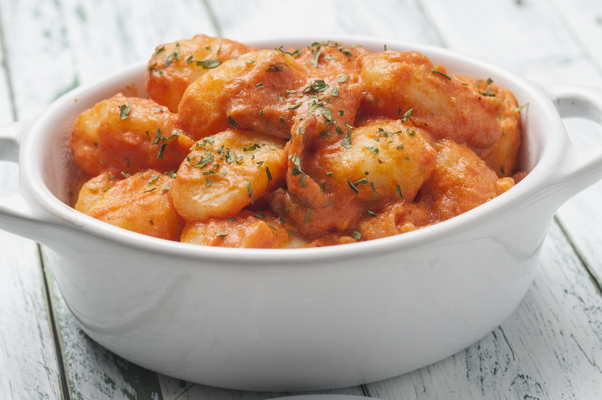 gnocchi with pink sauce