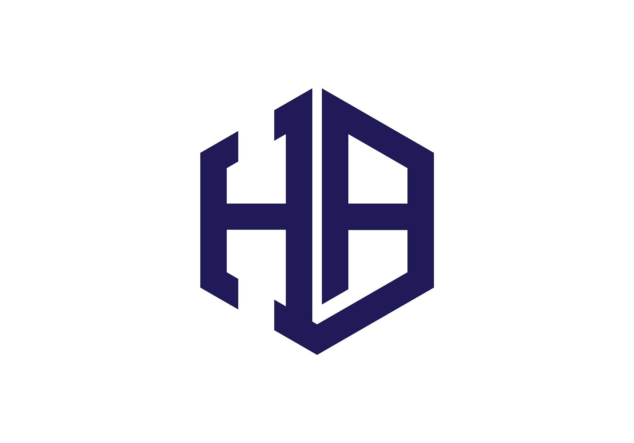 h a ha initial letter logo design template