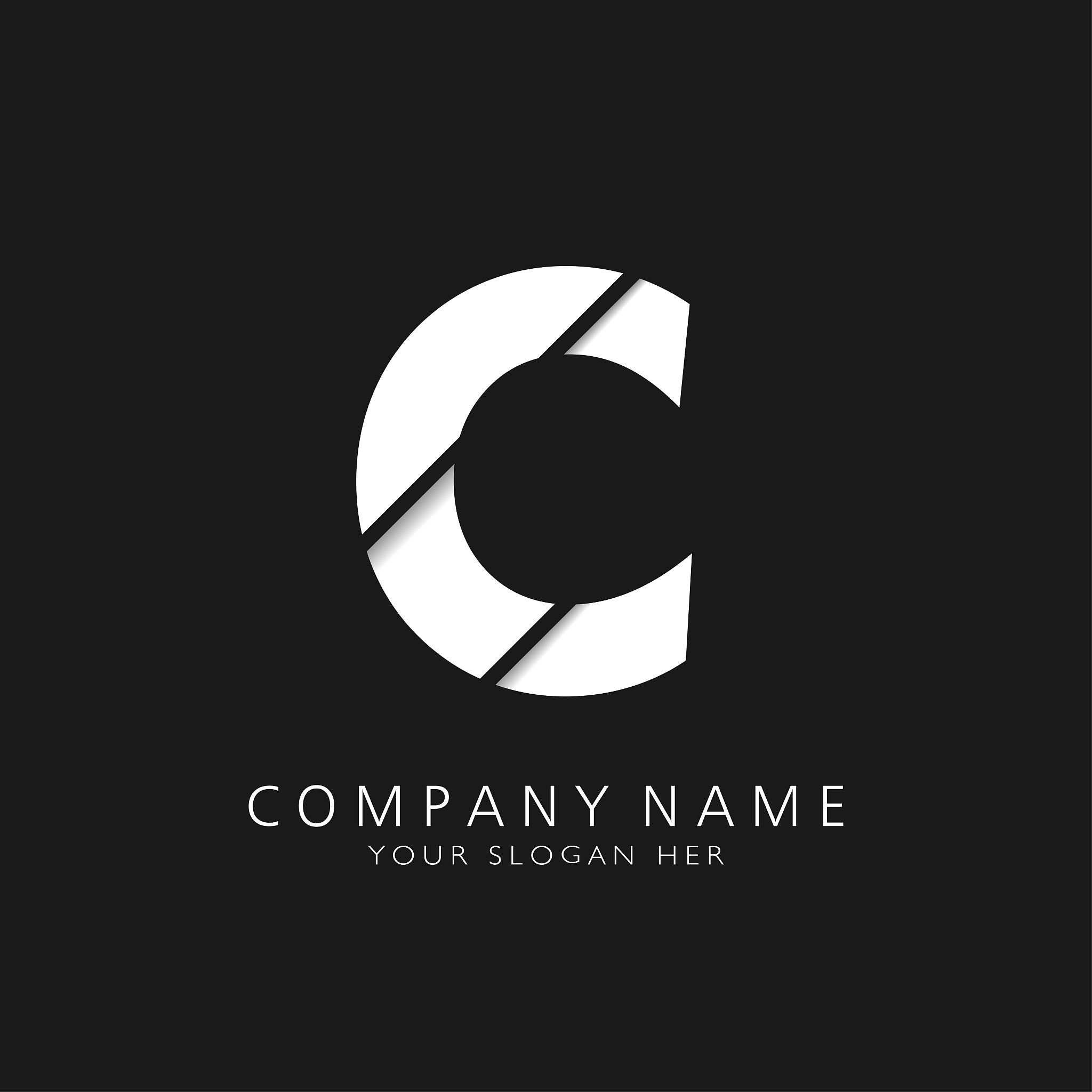 c modern logo letter design
