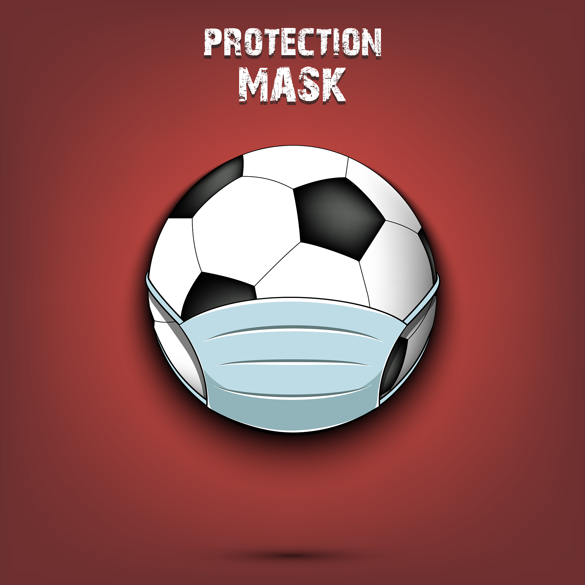 soccer ball with a protection mask