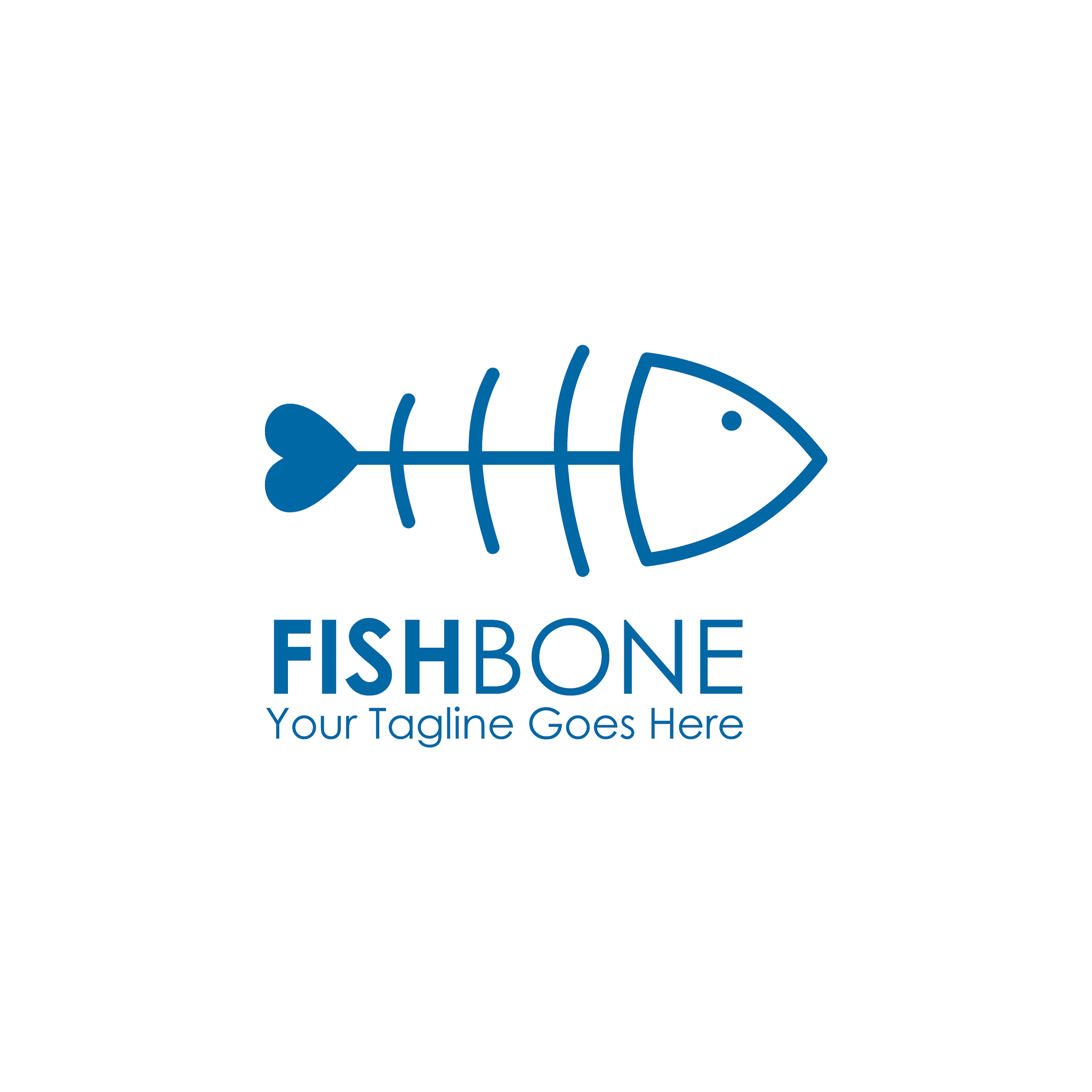 restaurant logo design with using fish bone