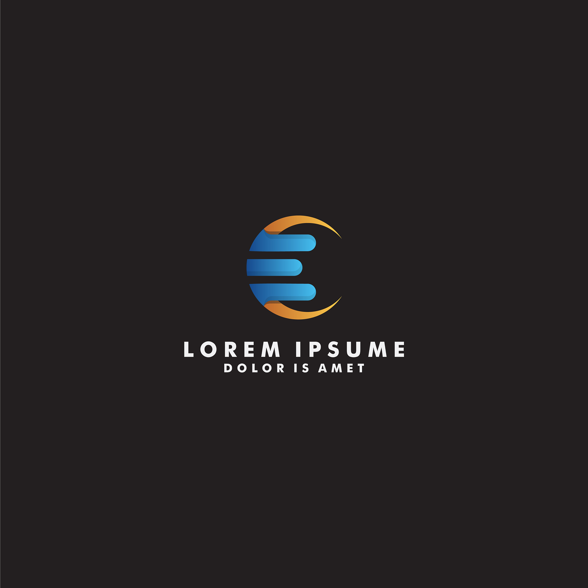 letter e logo template design