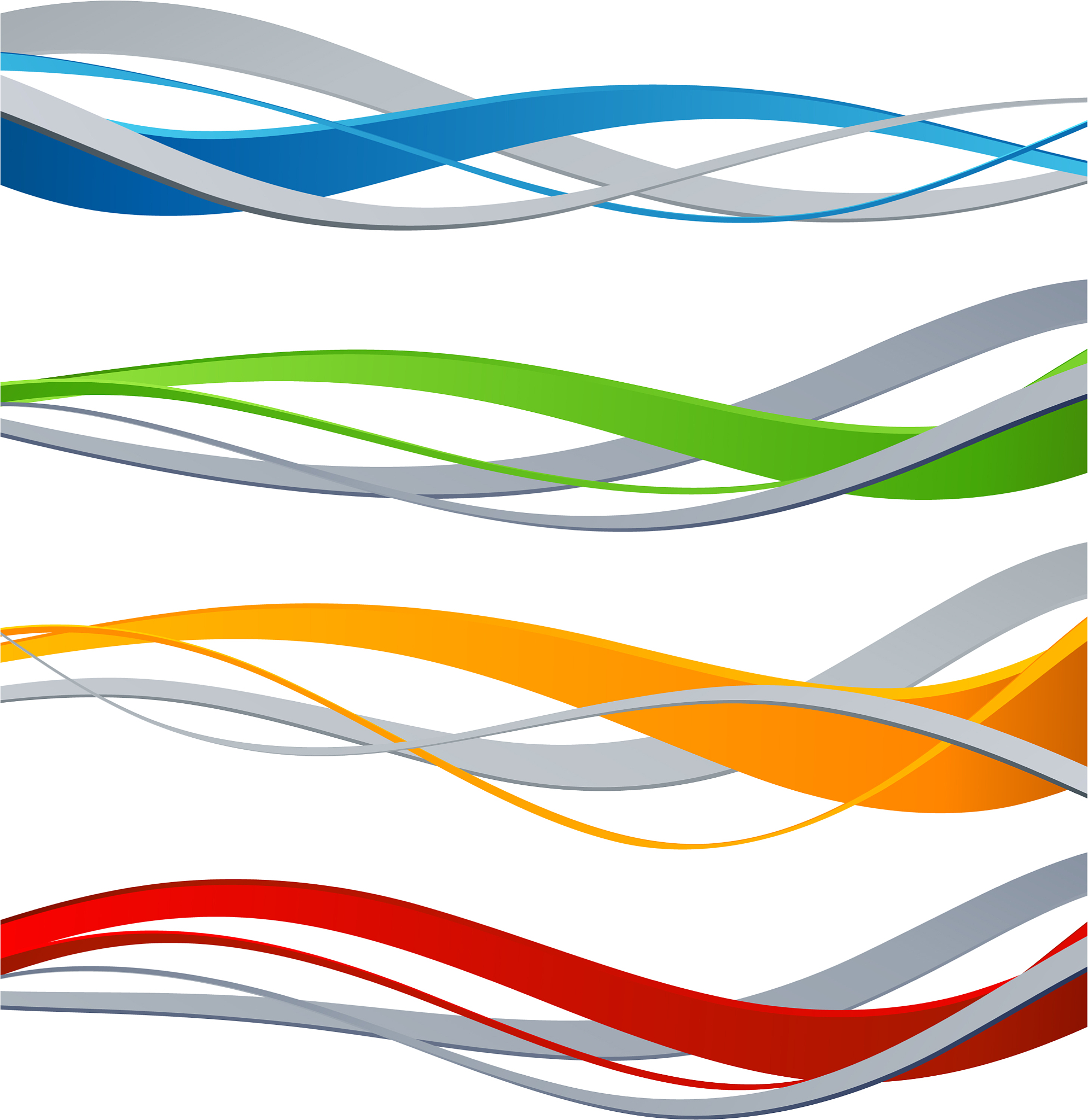 set of color wave