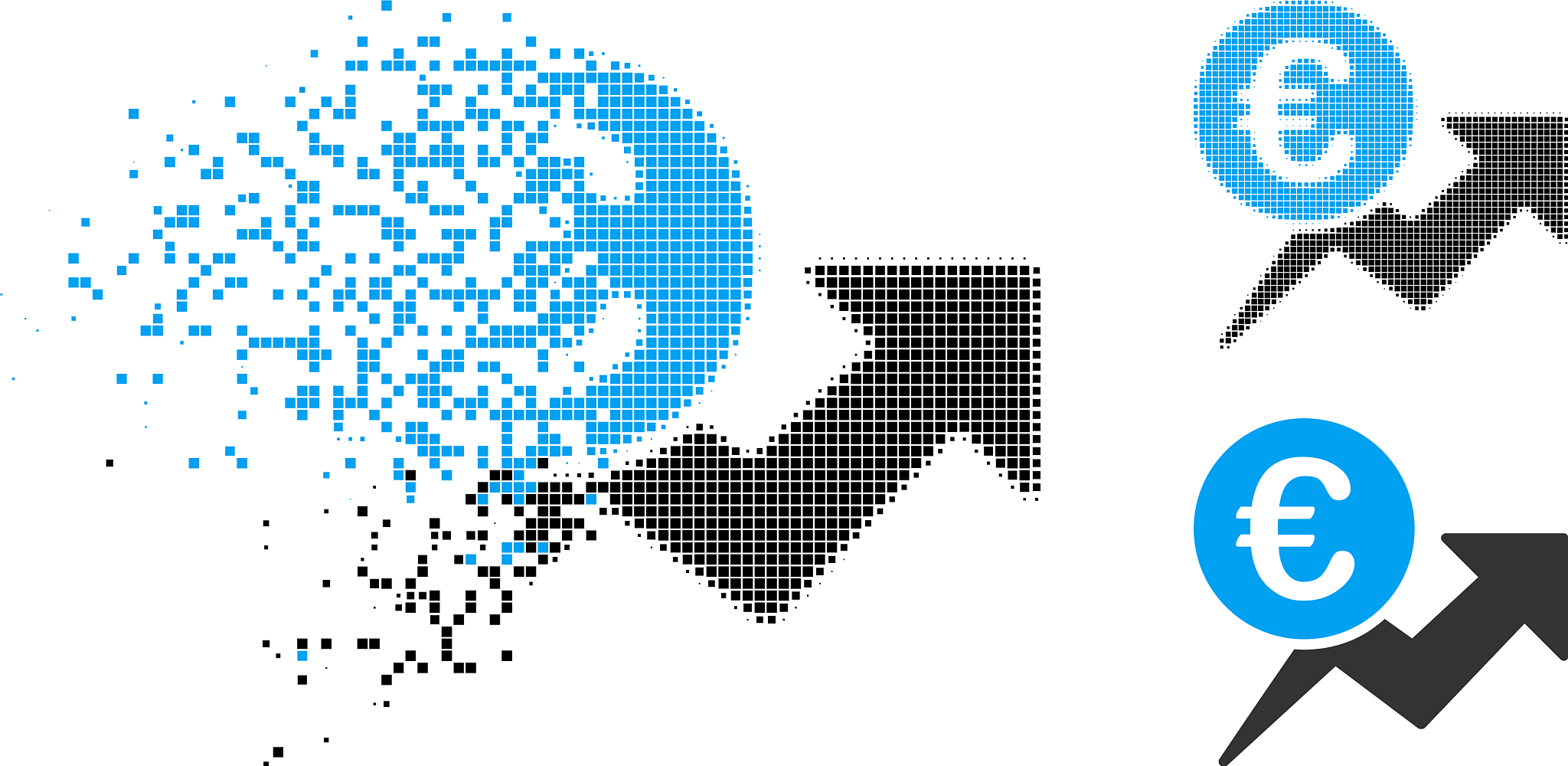 disappearing pixelated halftone euro sales growth