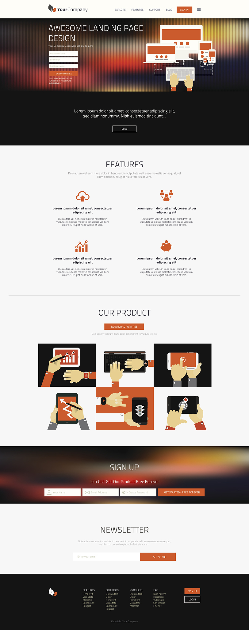 one page website design