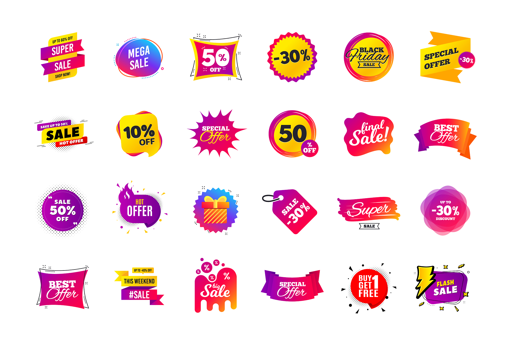 sale banner badge special offer discount tags