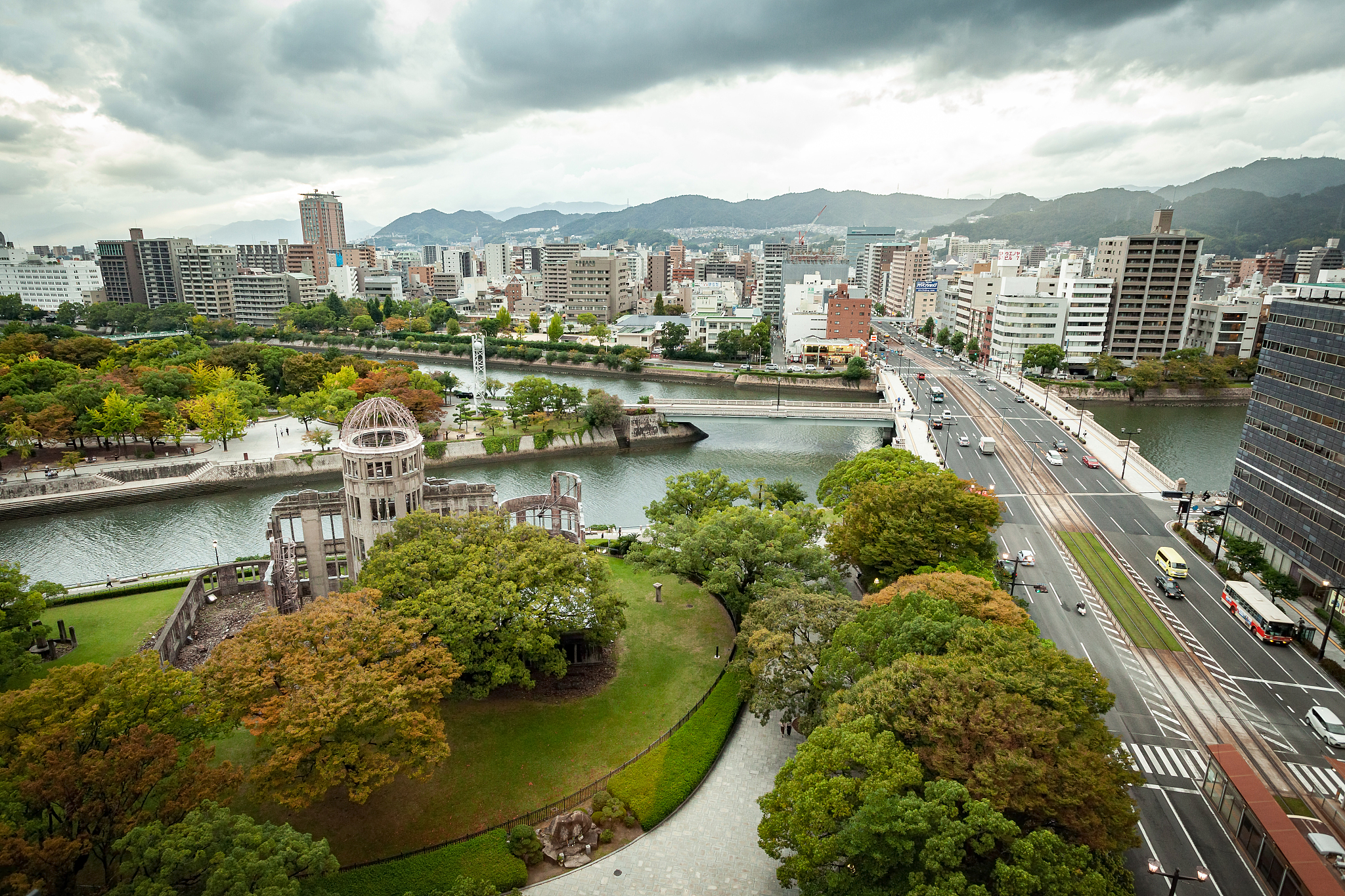 hiroshima, japan - october 3; 2019: hiroshima atomic bomb dome a