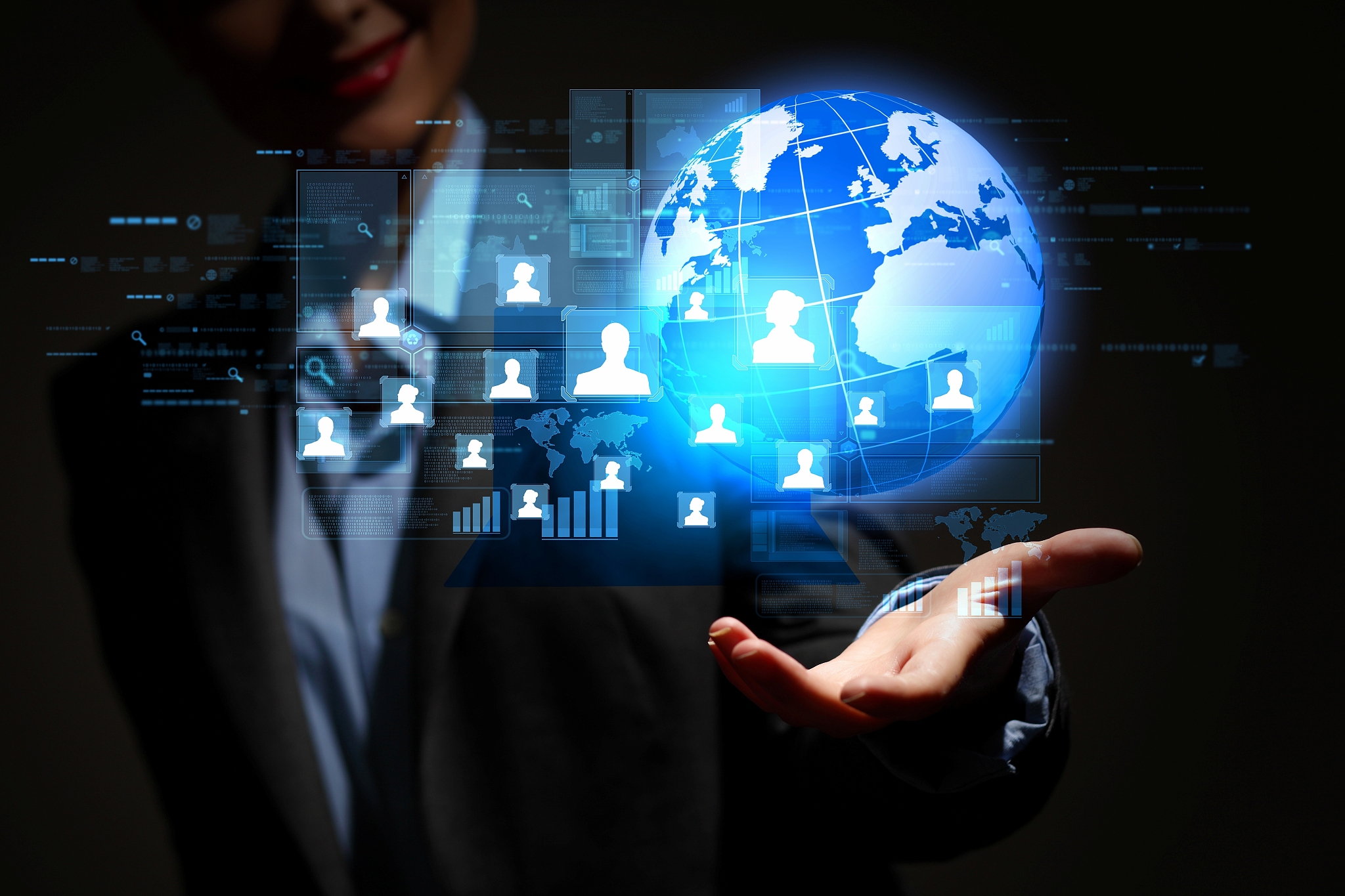 modern wireless technology illustration with a computer device