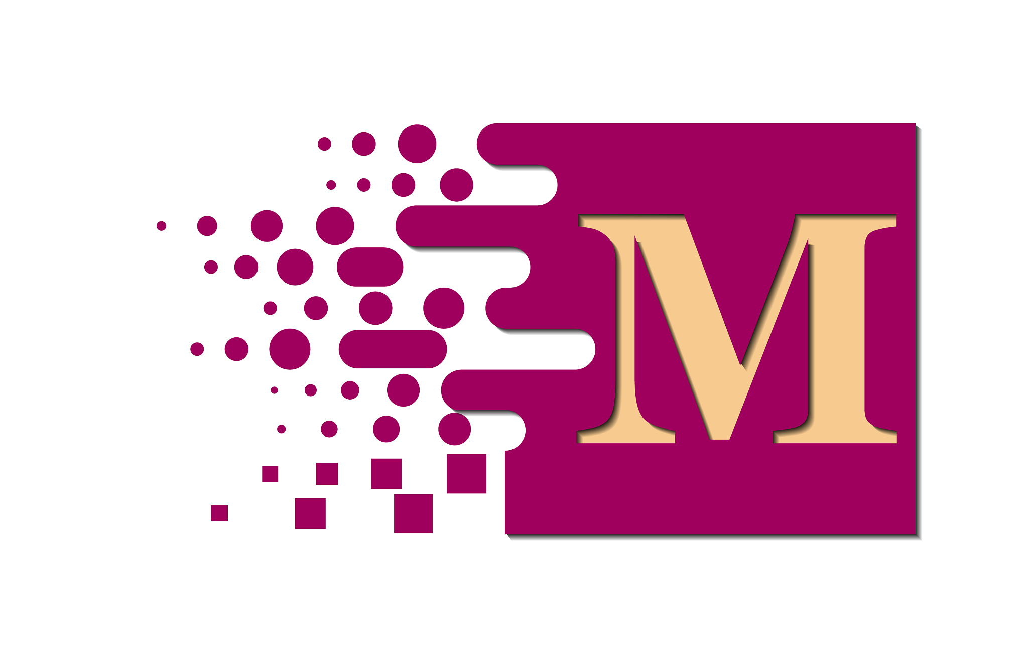 letter m on color square with destroyed