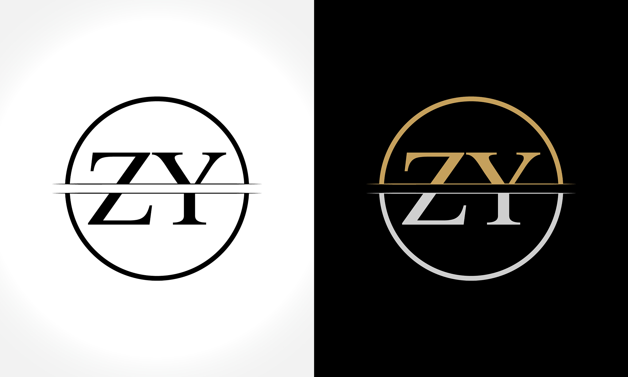 initial zy logo design template creative letter