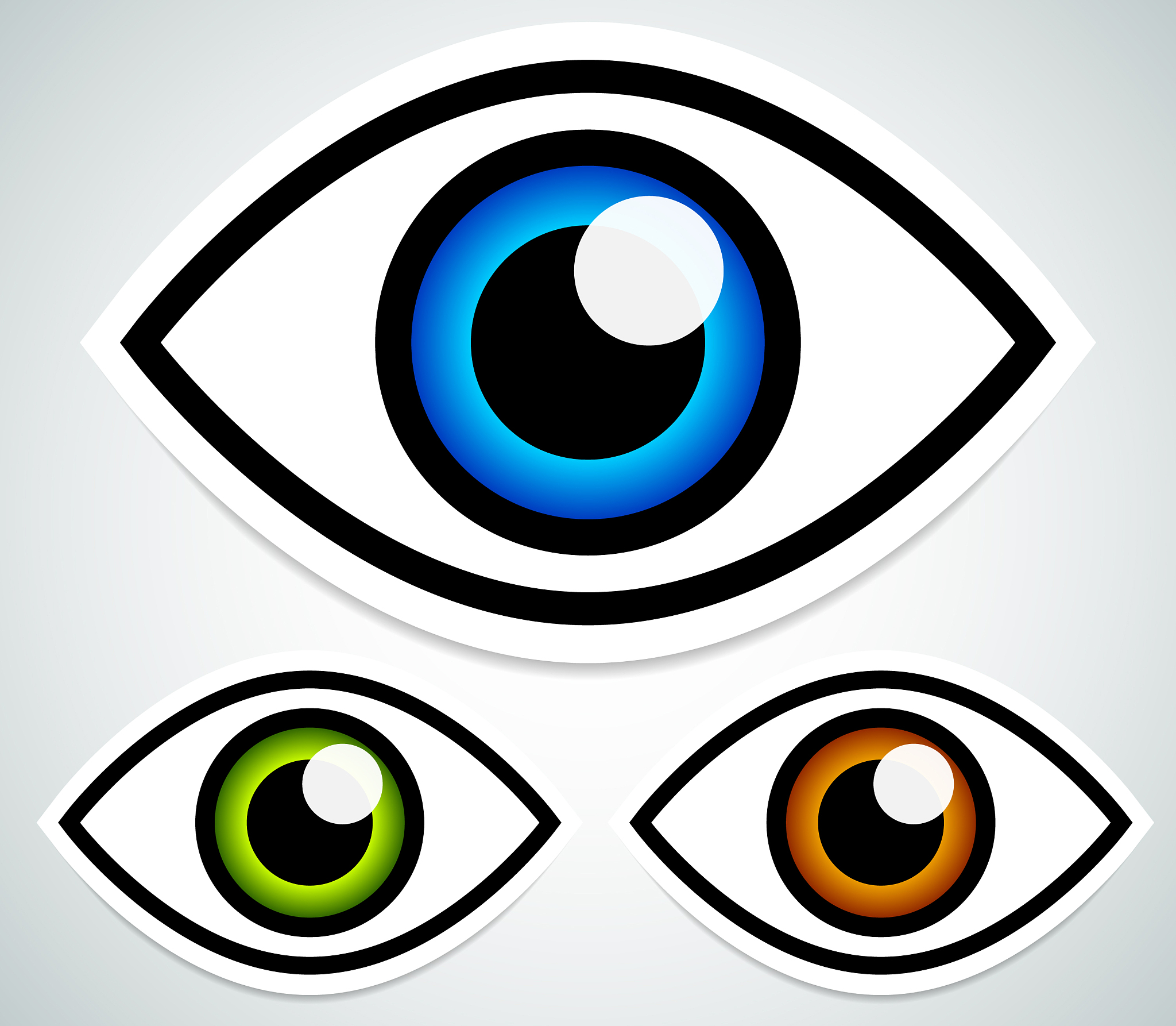 simple eye stickers with highlight and shadow