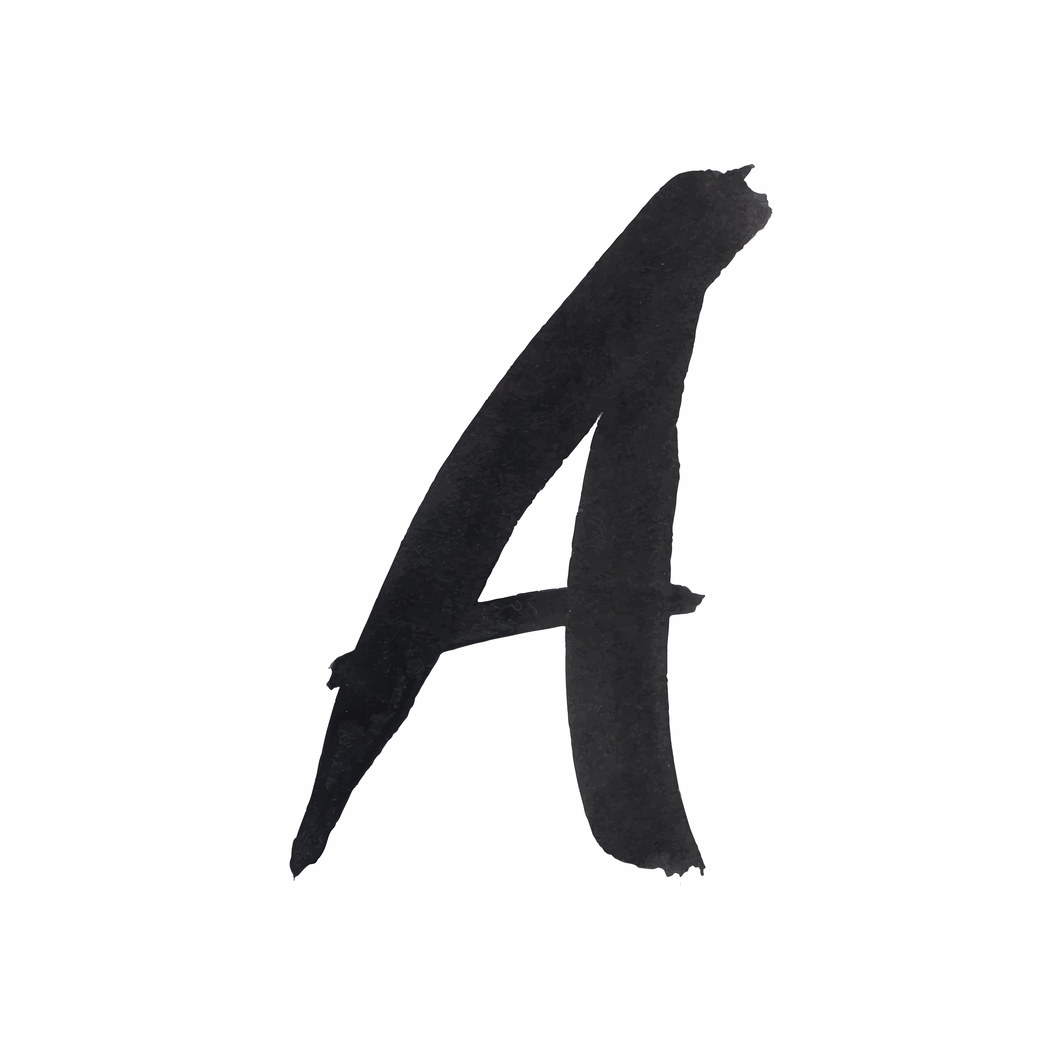 letter a written with black ink