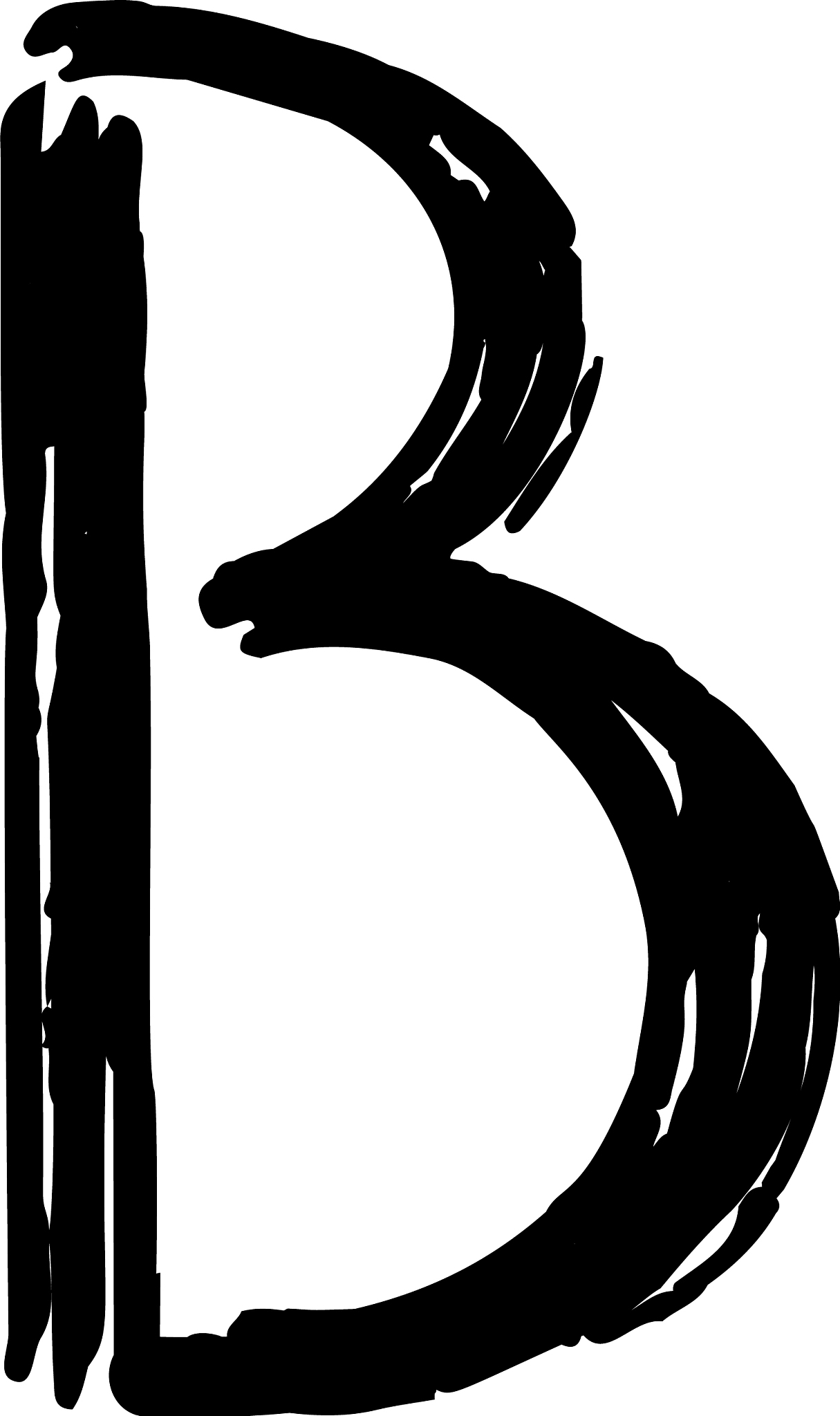 capital letter b painted by brush