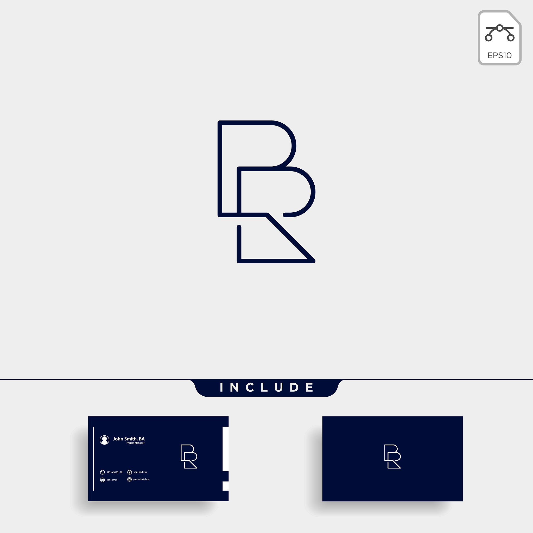 letter br rb r b logo design simple