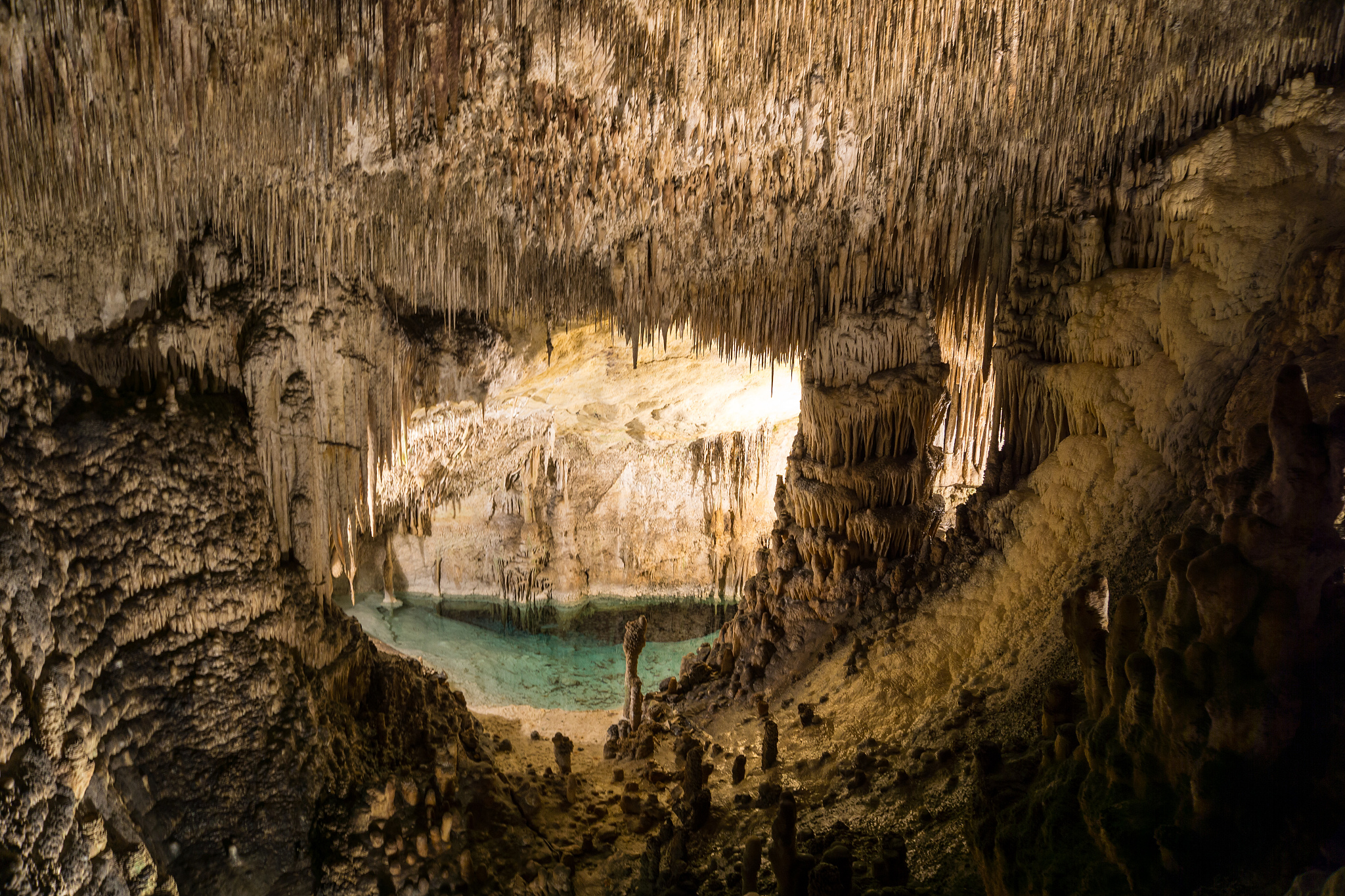 mallorca, little lake in caves of drach