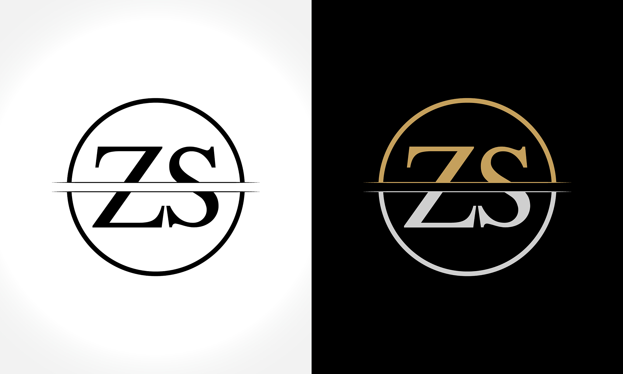 initial zs logo design template creative letter