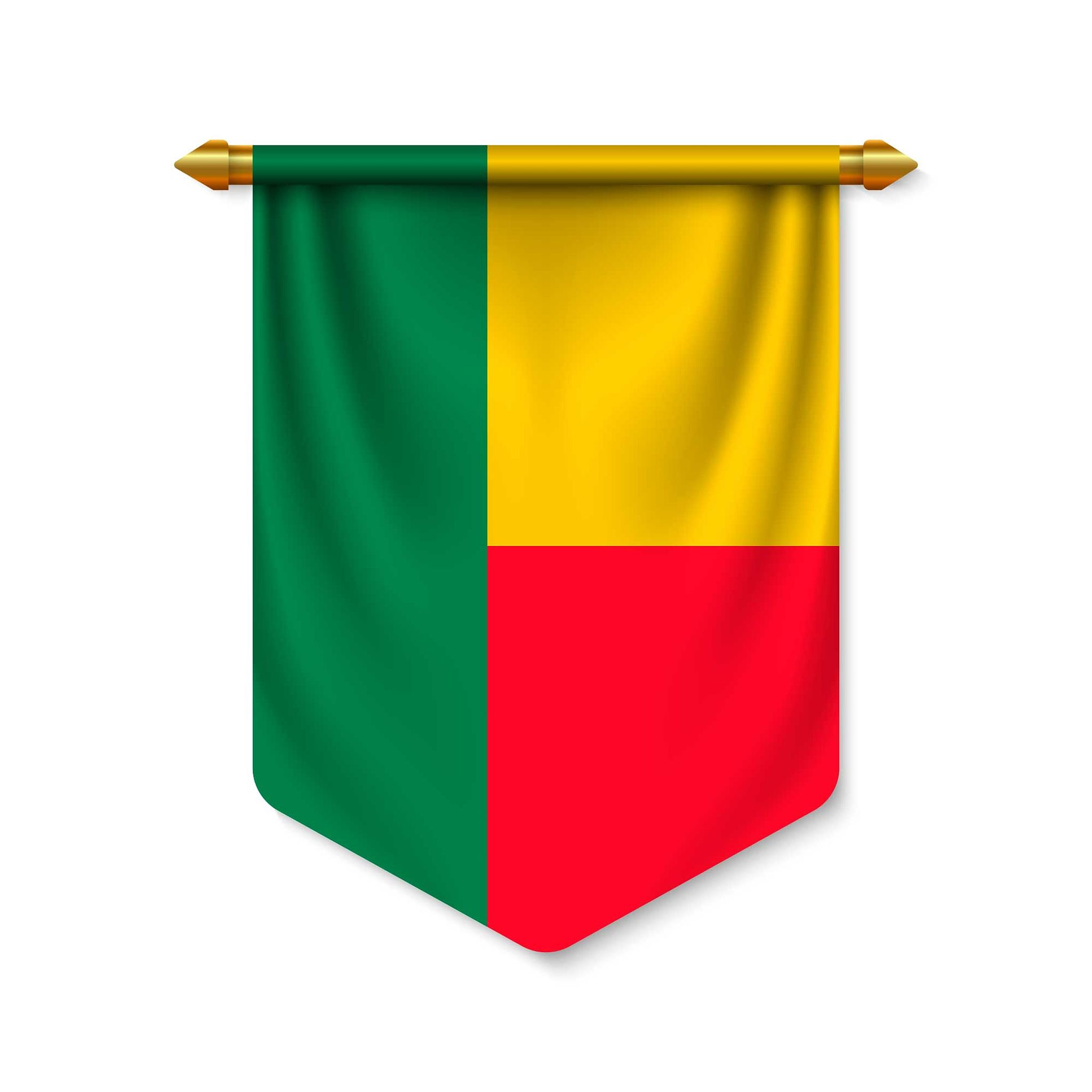 3d realistic pennant with flag