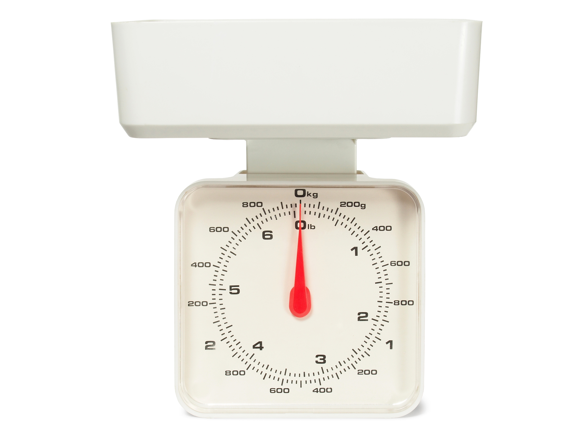 kitchen scales on white